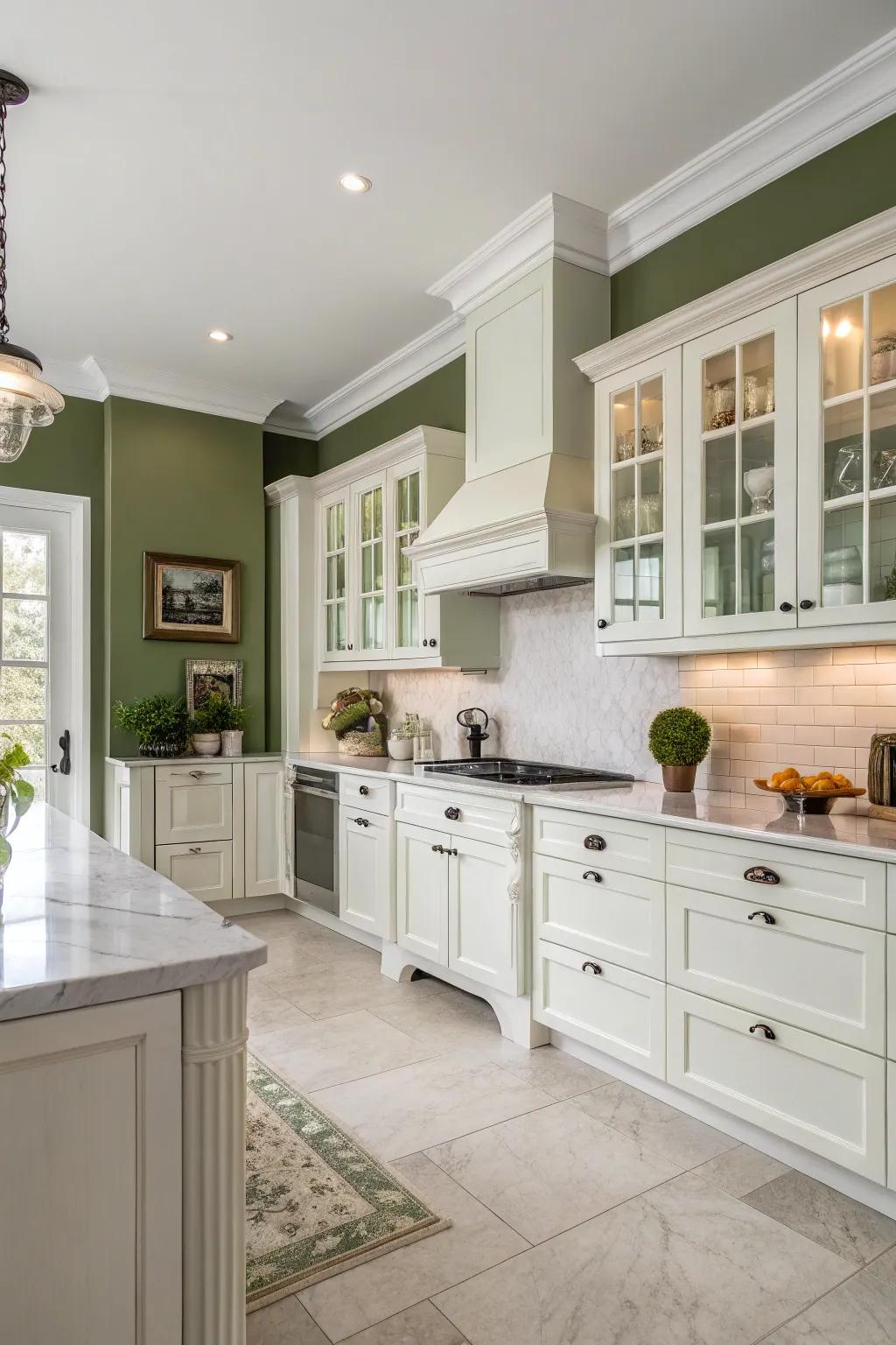 Forest glade walls add a sophisticated and refined touch.