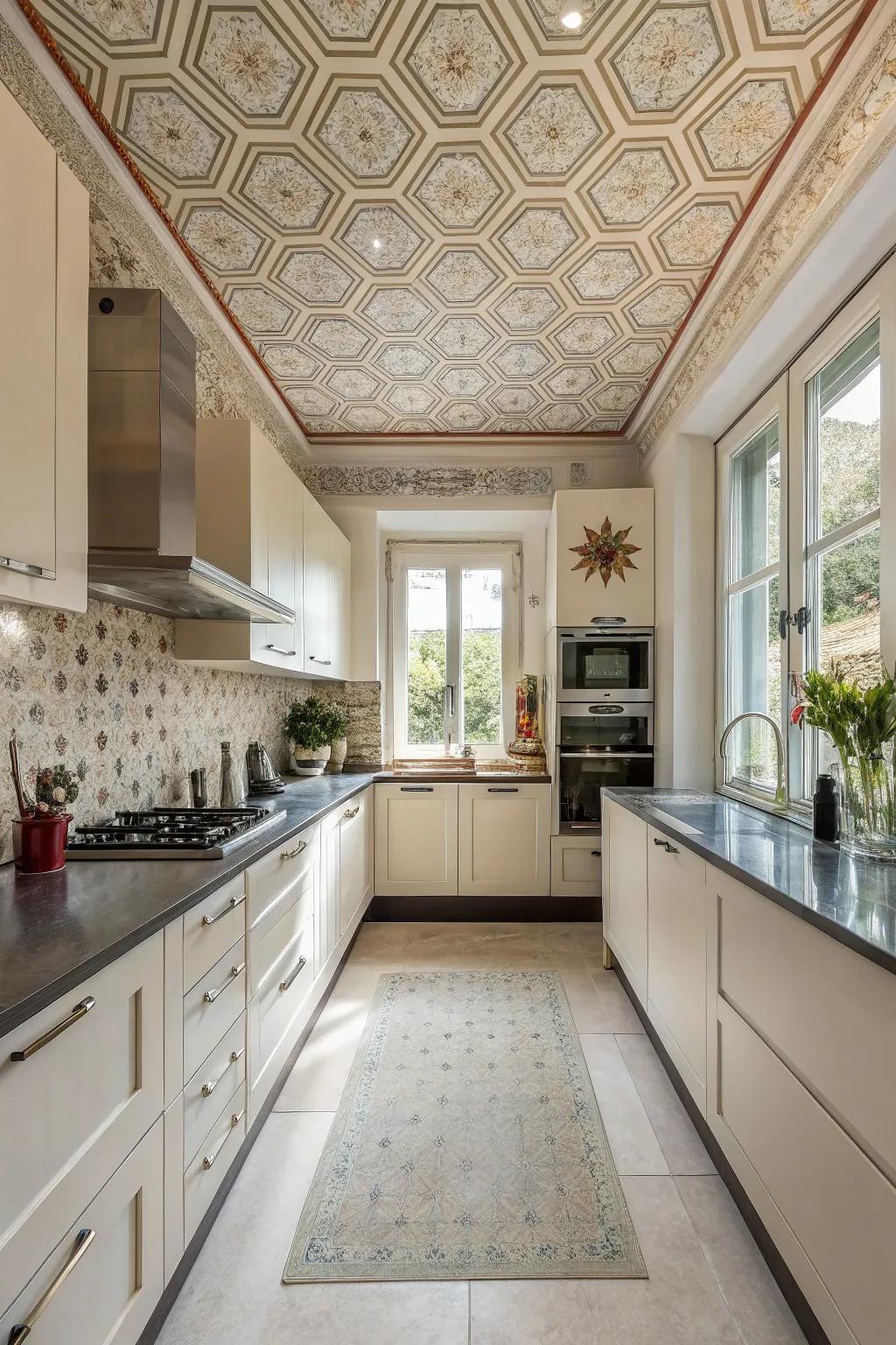 Ceiling wall cover builds a shocking part of design and interest.