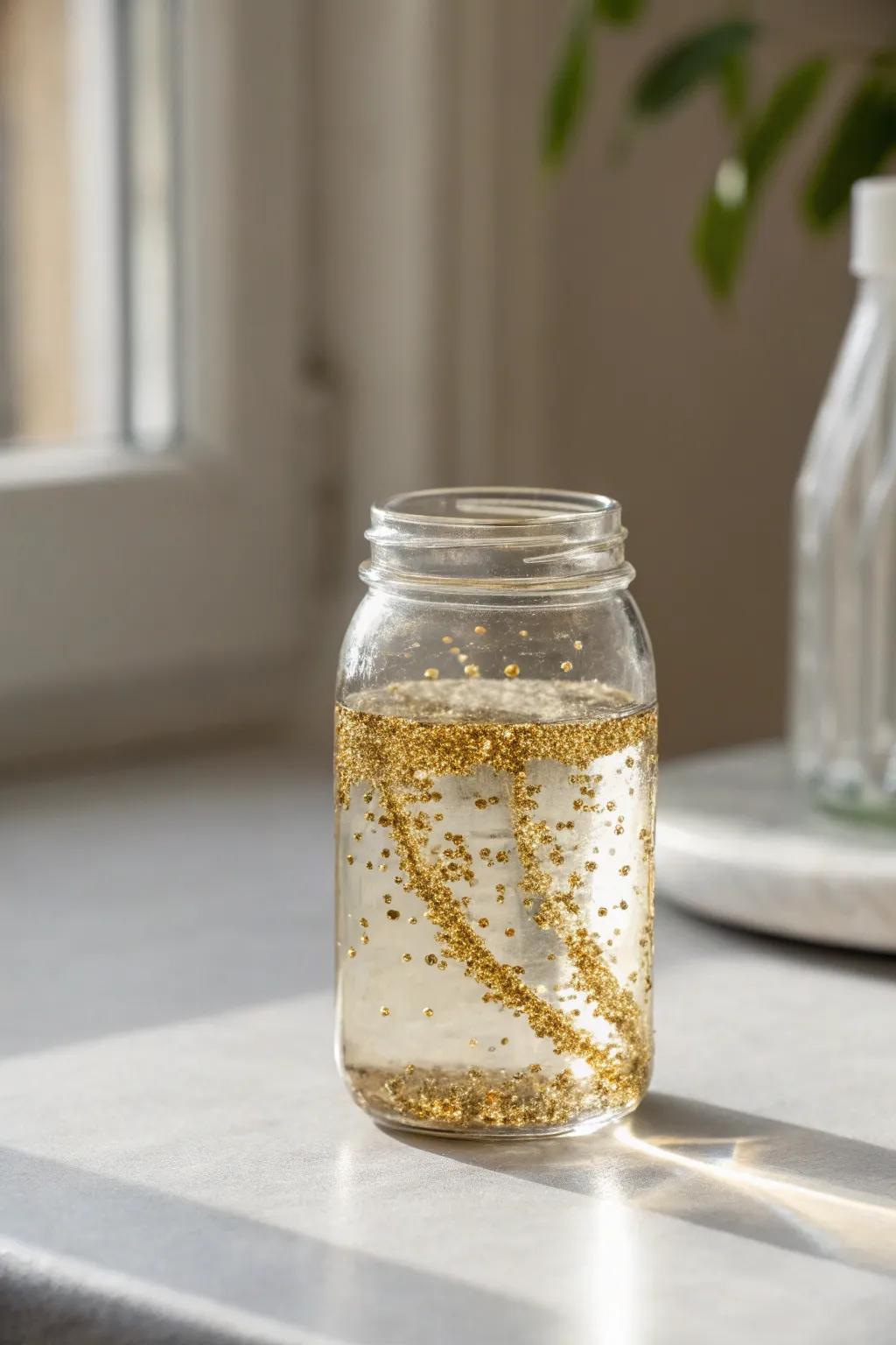Add magic to your space with this golden sparkle pot!