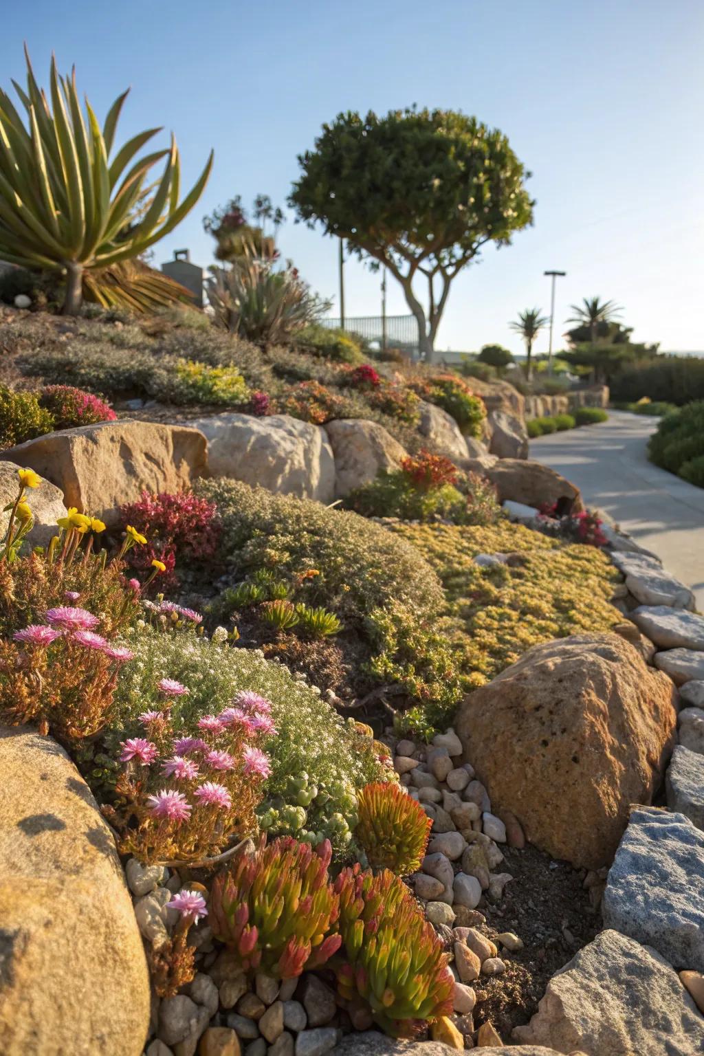 Stone beds: natural beauty that requires little upkeep.