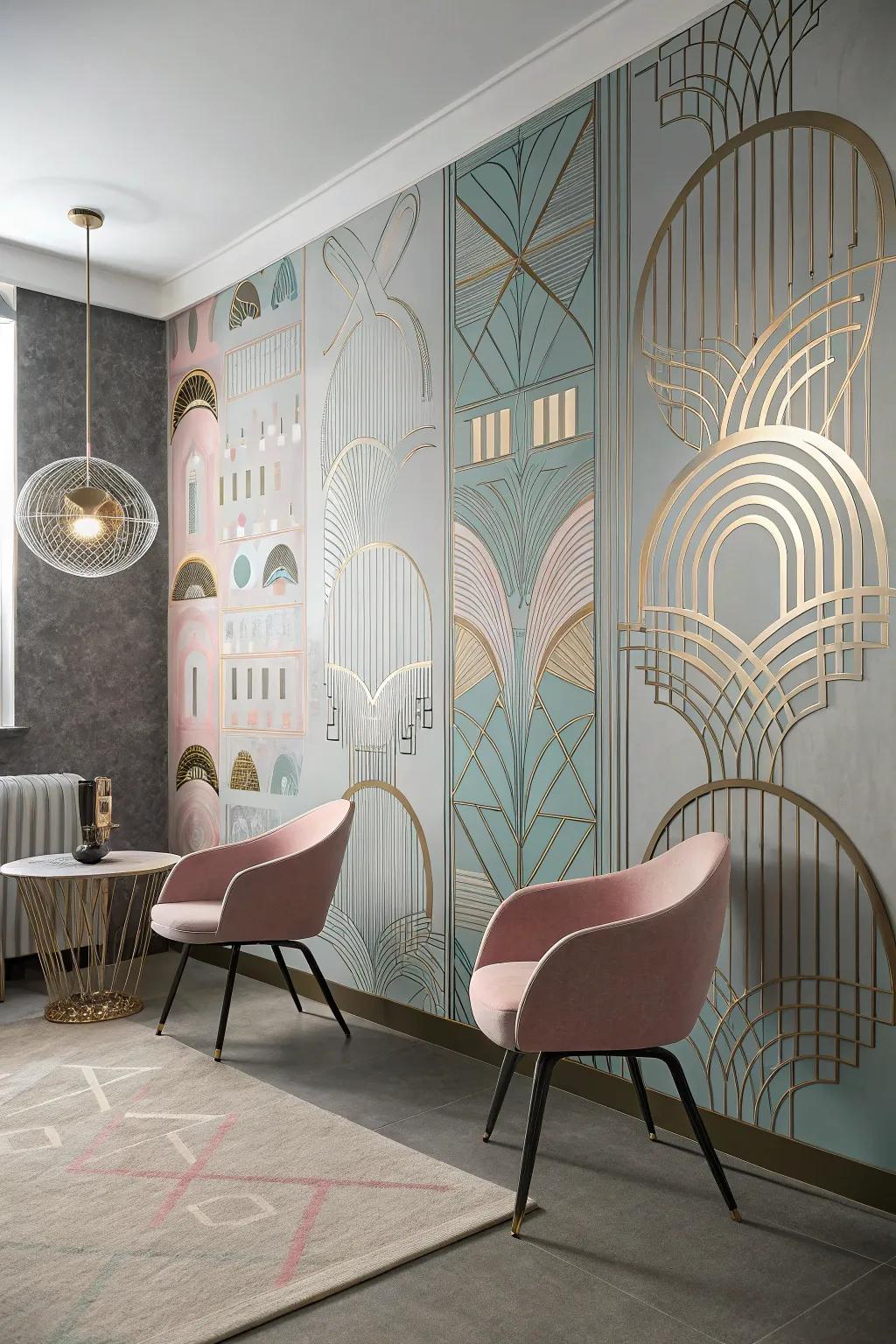 Future space featuring sci fi era wall covering.