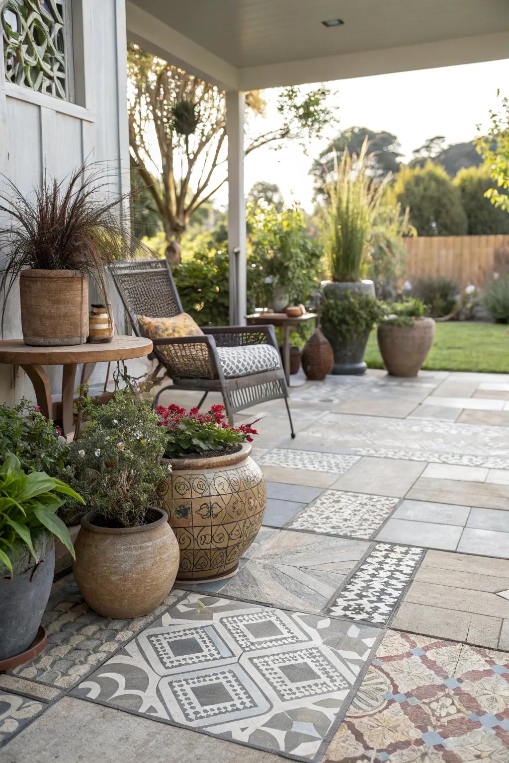 Mix tile sizes for a dynamic and interesting look.