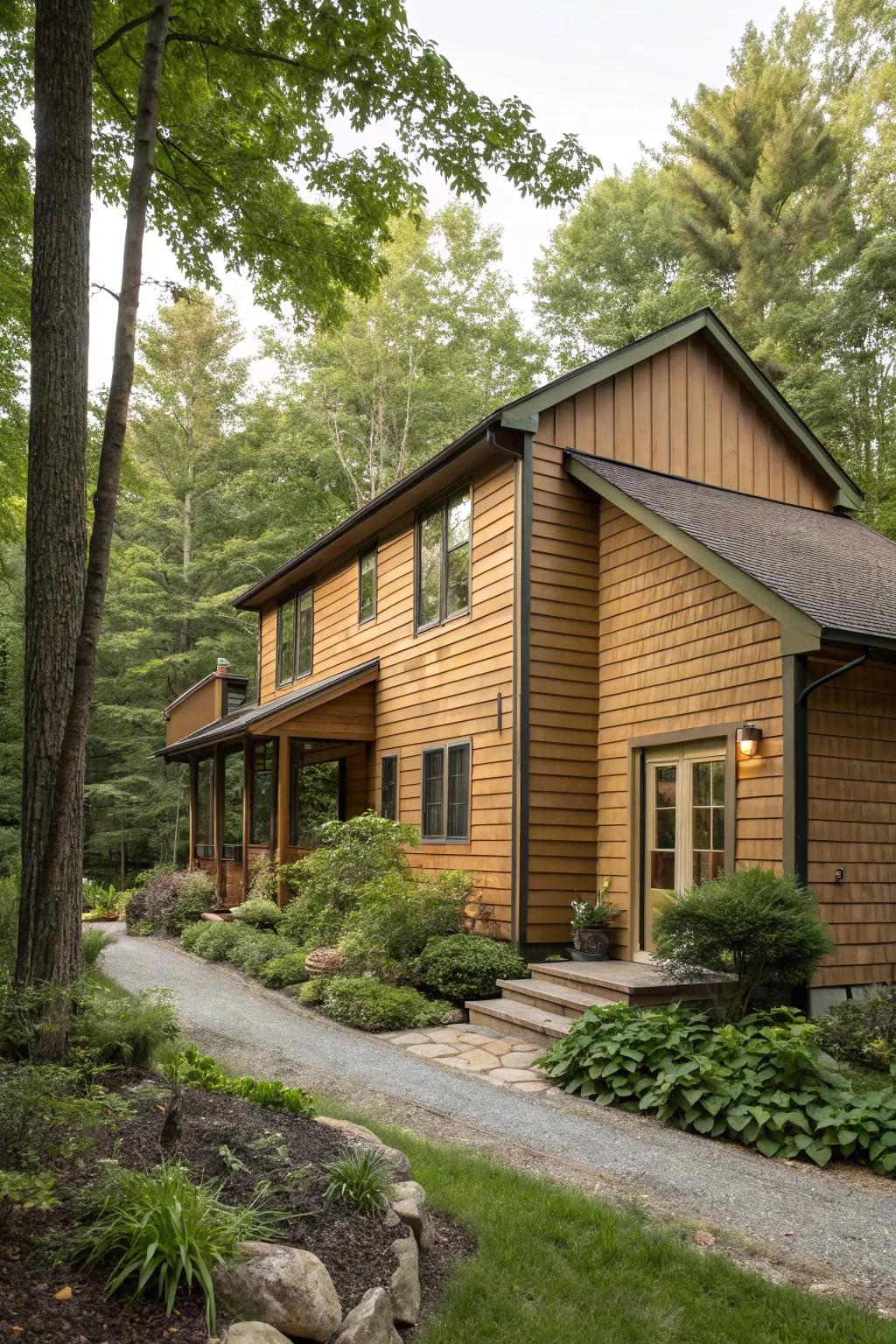 Harmonious blend with nature through vertical siding