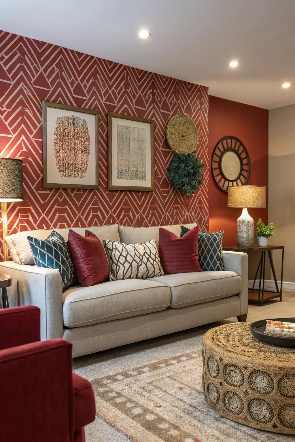An accent wall turns heads.