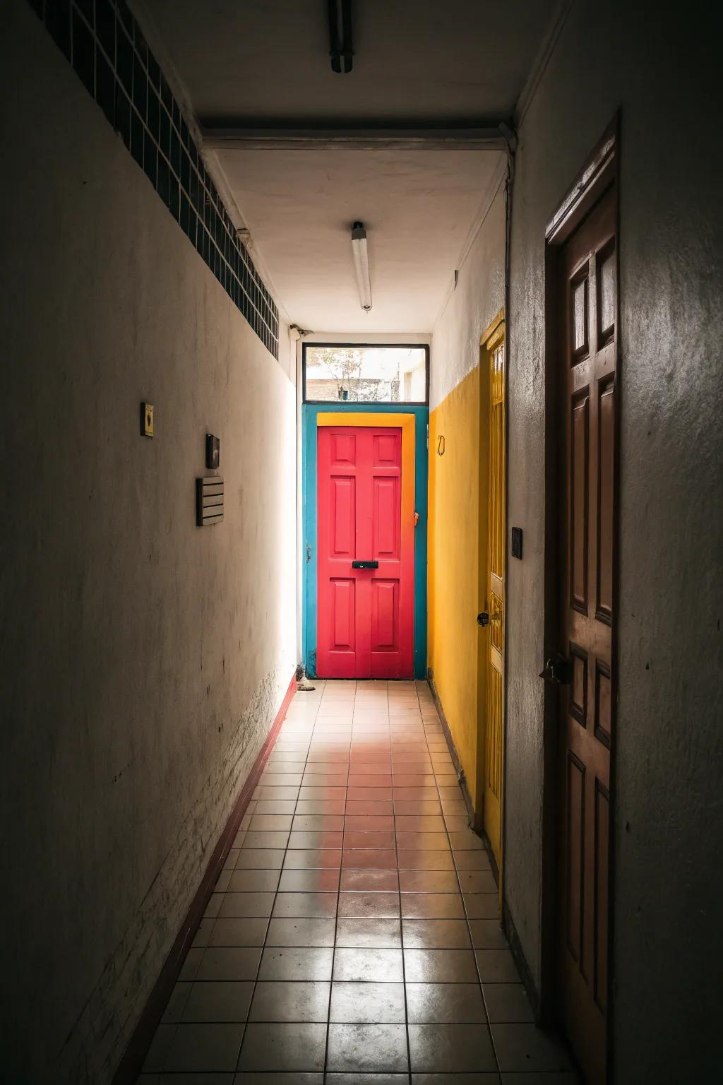 Splashes of vibrant colors add life to your hallway.