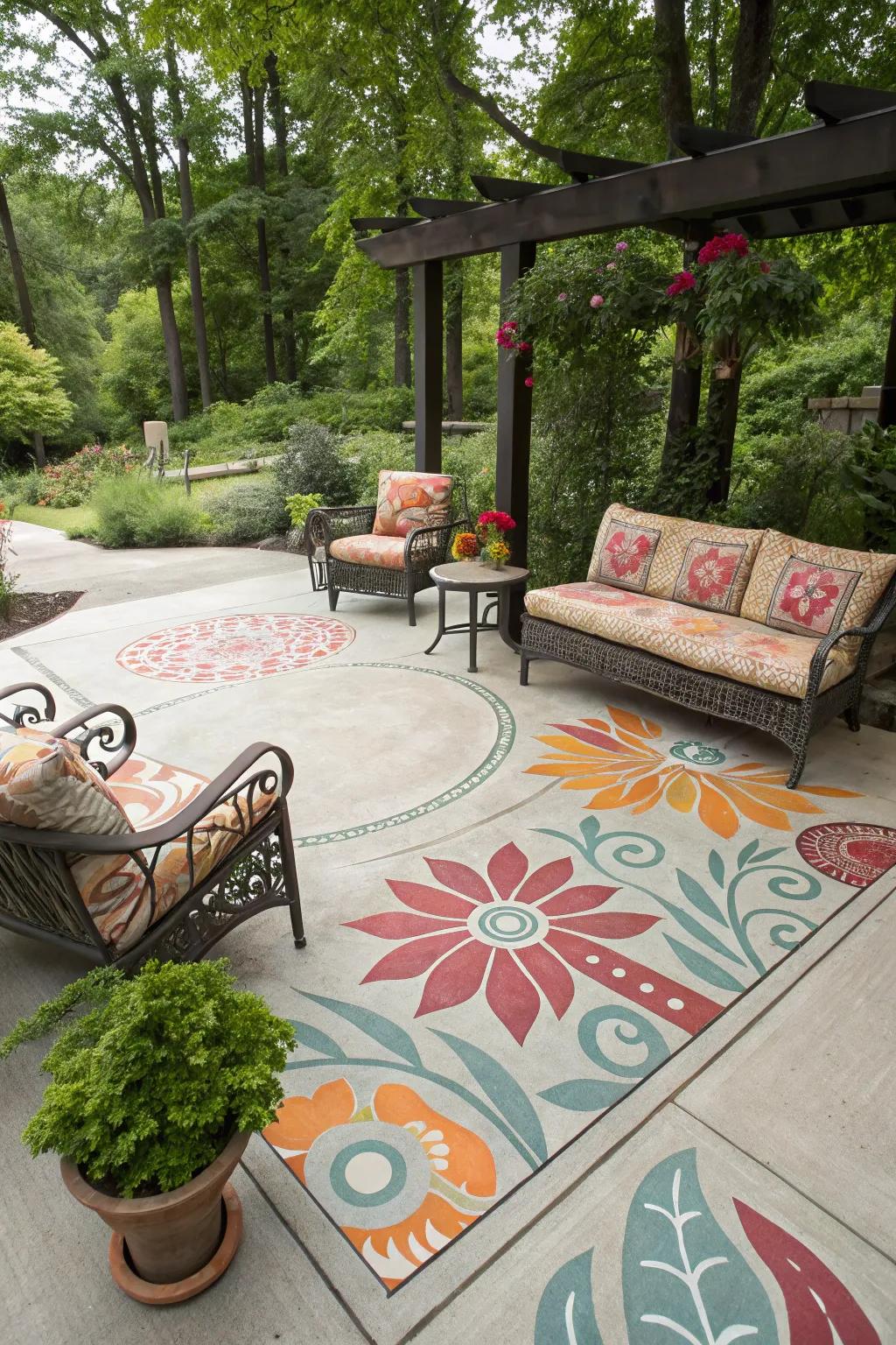 A harmonious patio design that integrates exquisitely with outdoor décor.