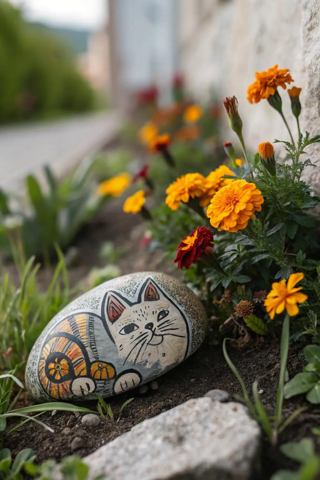 Show the good times you had with your furry companion using rock artwork made by hand!