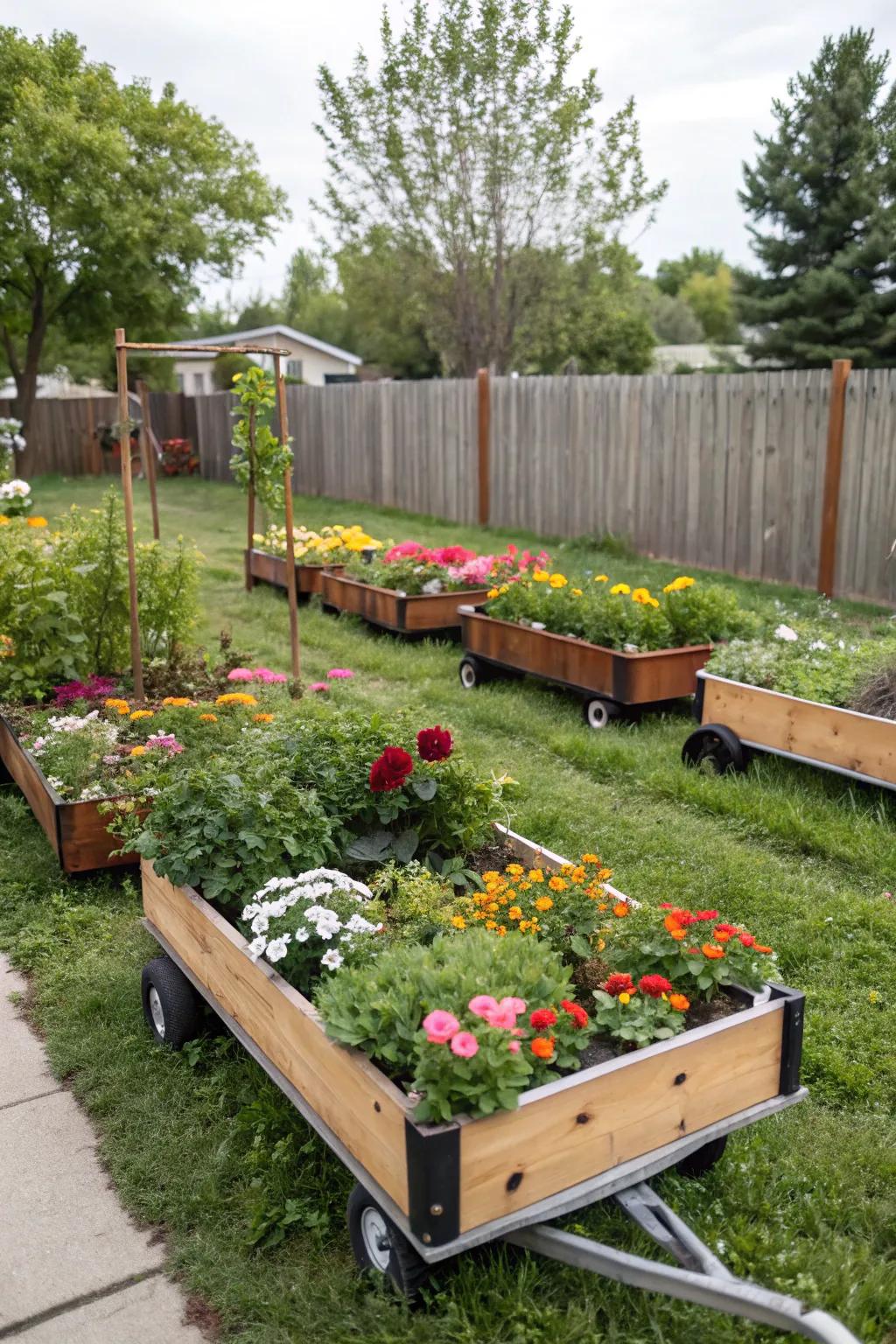 Relish adaptability with relocatable bloomers ideally suited for compact areas.