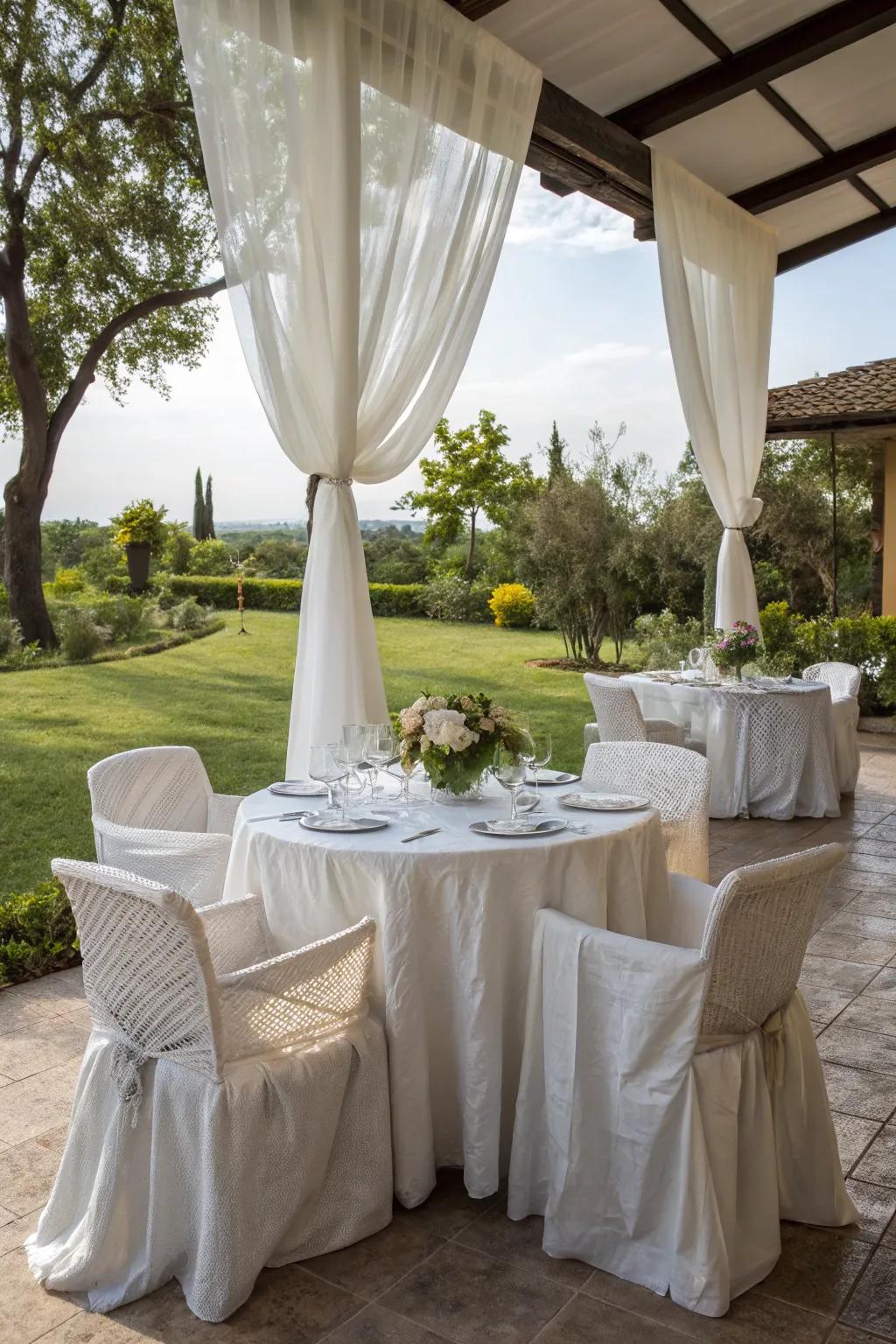 Preserve your patio stylish and shielded using linen covers.