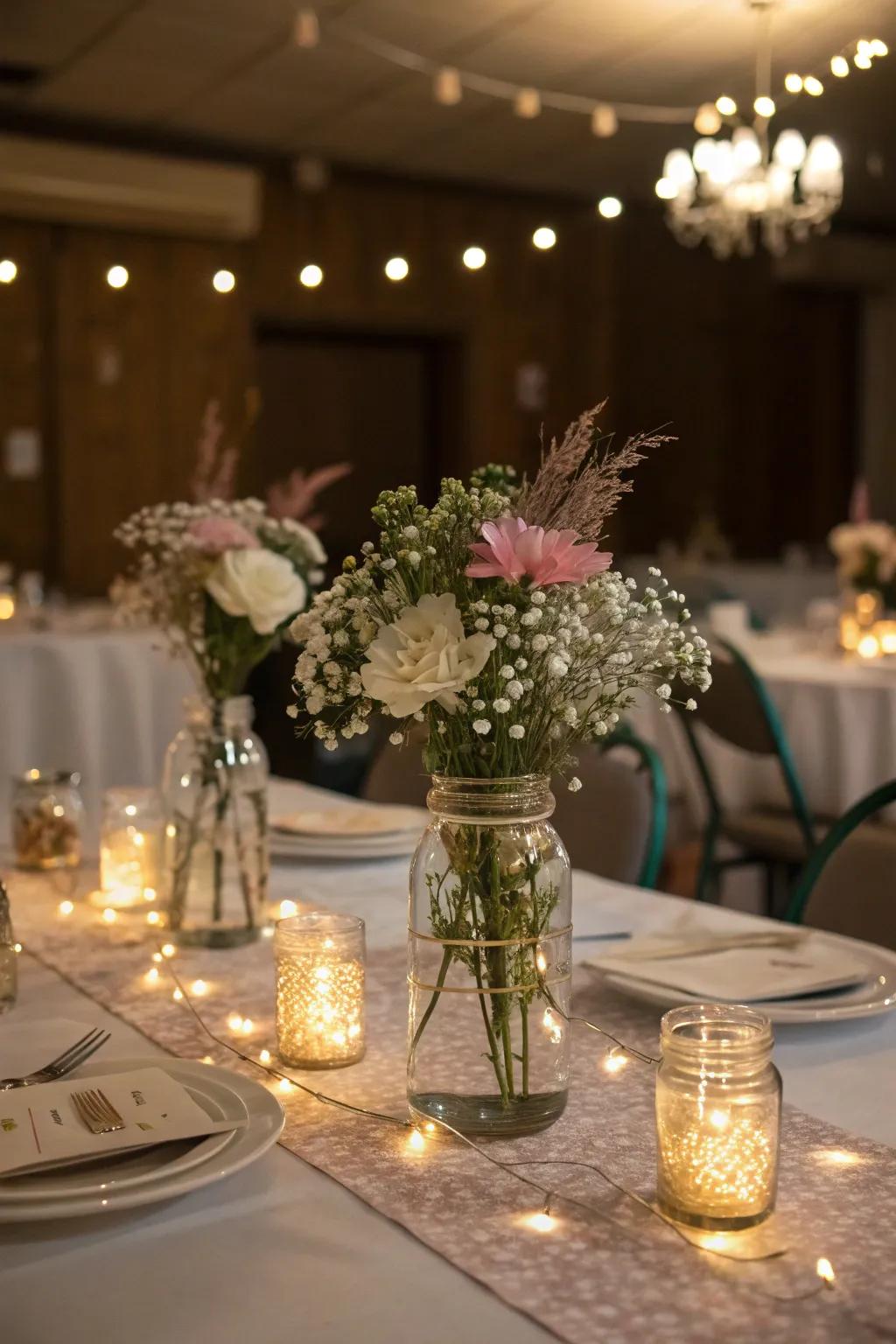 Do-it-yourself centerpieces furnish a tailored and imaginative impression.
