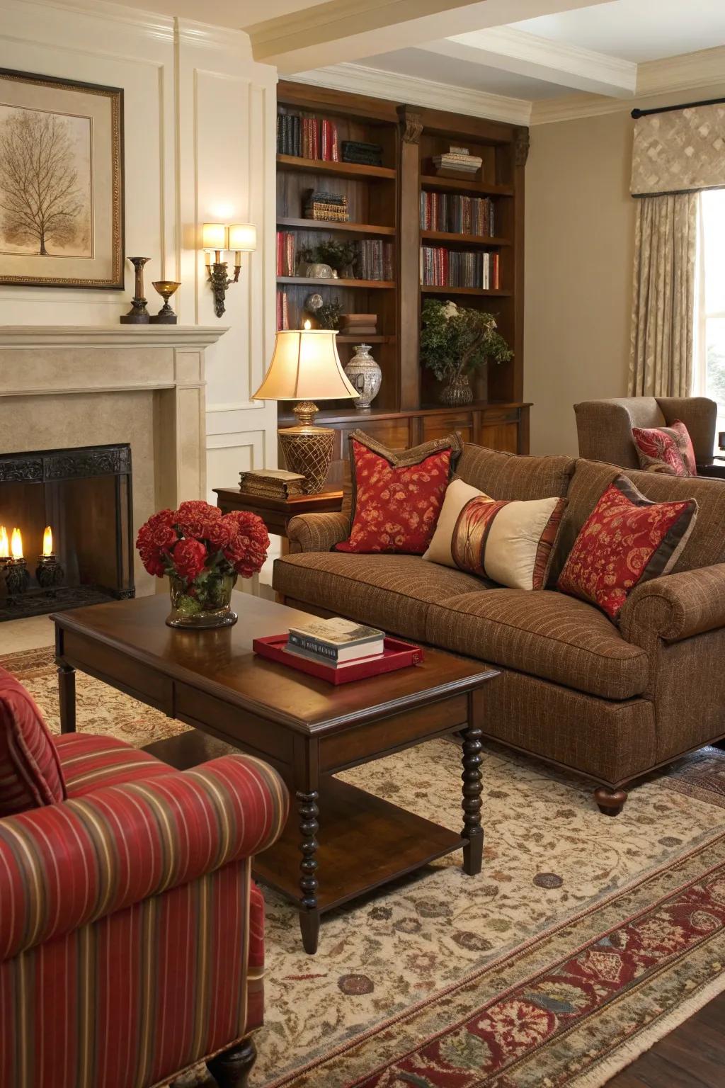 Strategic furnishings layout maximizes coziness and invites conversation.