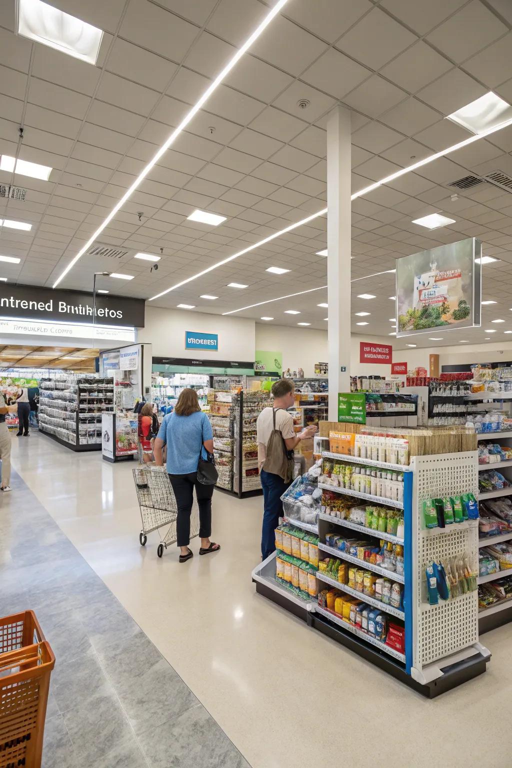 A well-designed flow enhances the shopping experience and merchandise visibility.