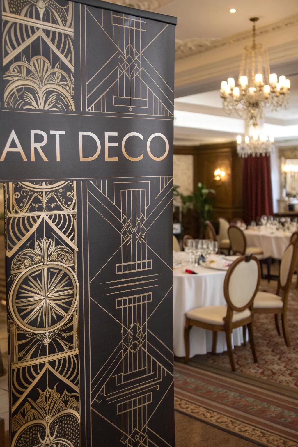 Bring Art Deco style into your home with a stylish banner.