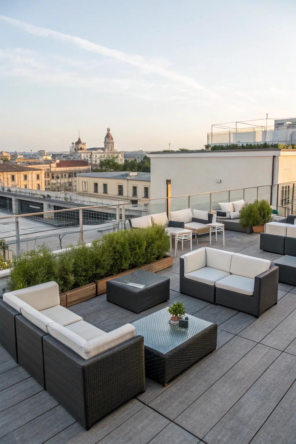 Flexible furnishings adapt your rooftop for any occasion.