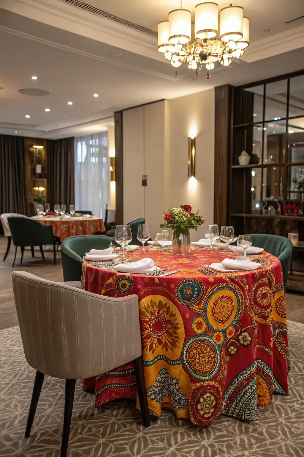 Impressive table coverings make your table stand out.
