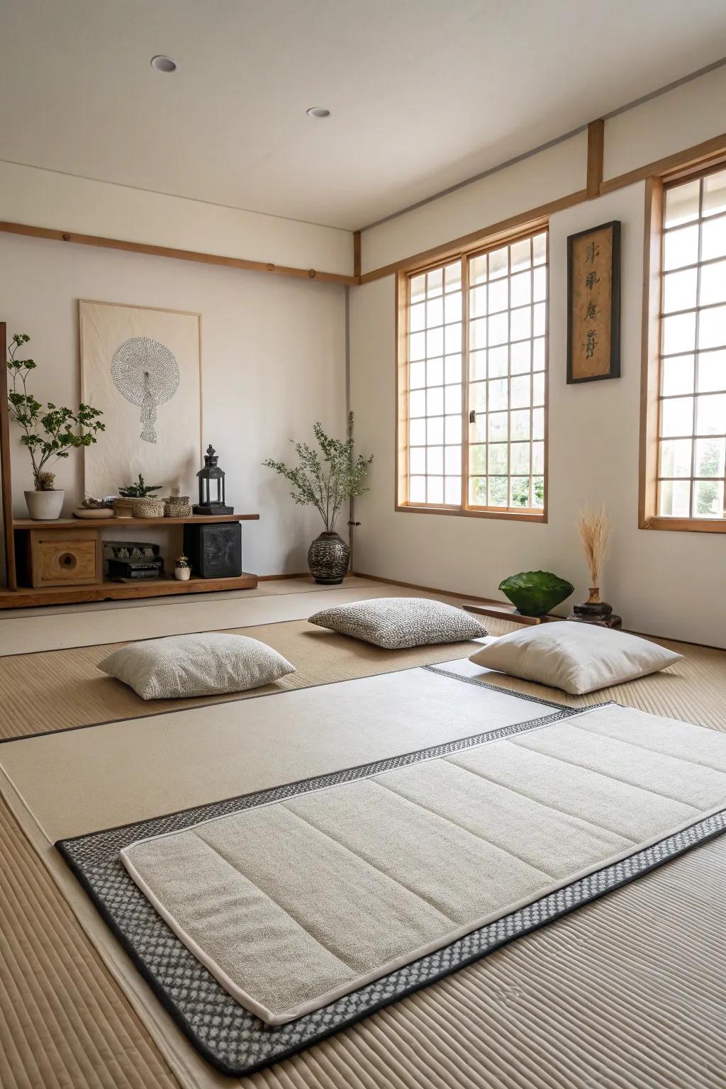 Simple rugs make a space feel calm and stylish.