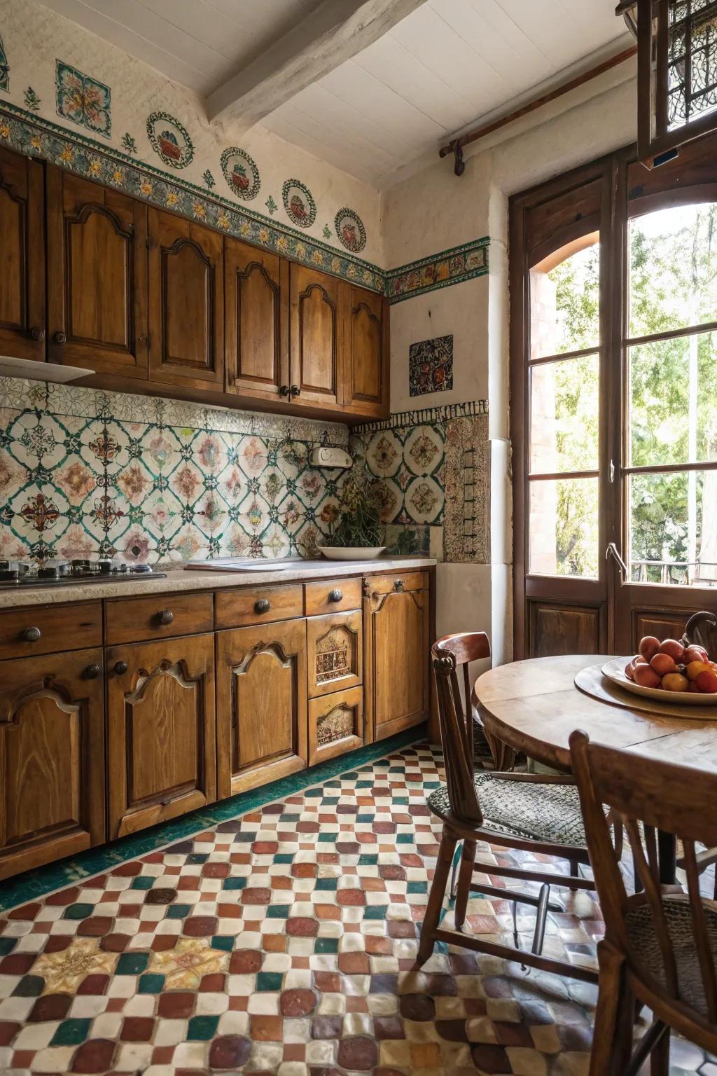 Vintage slabs add unique character and a touch of history.