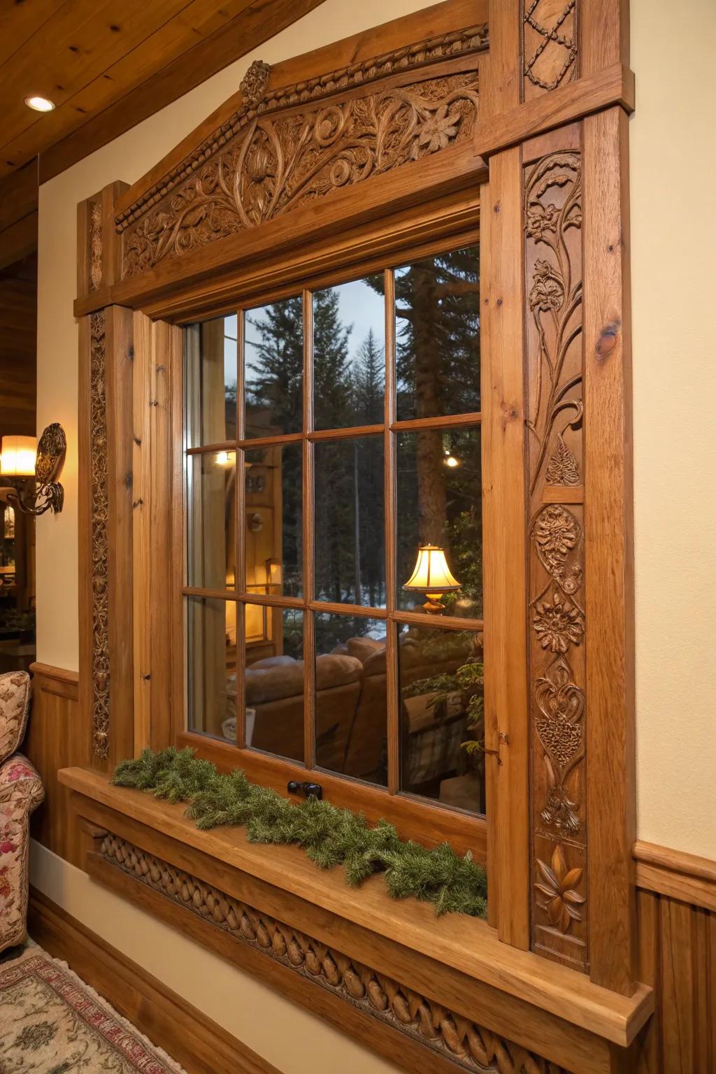 Carved details beautifully personalize your timber.