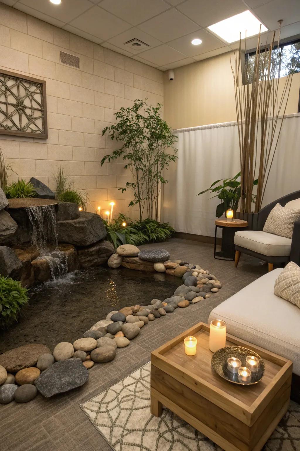A tranquil meditation space delivers peace and a moment of serenity.