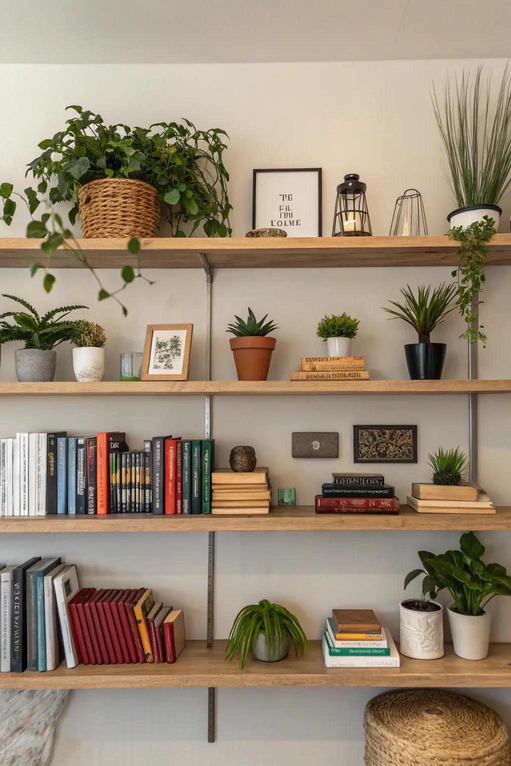 Open shelves combine practicality and style.
