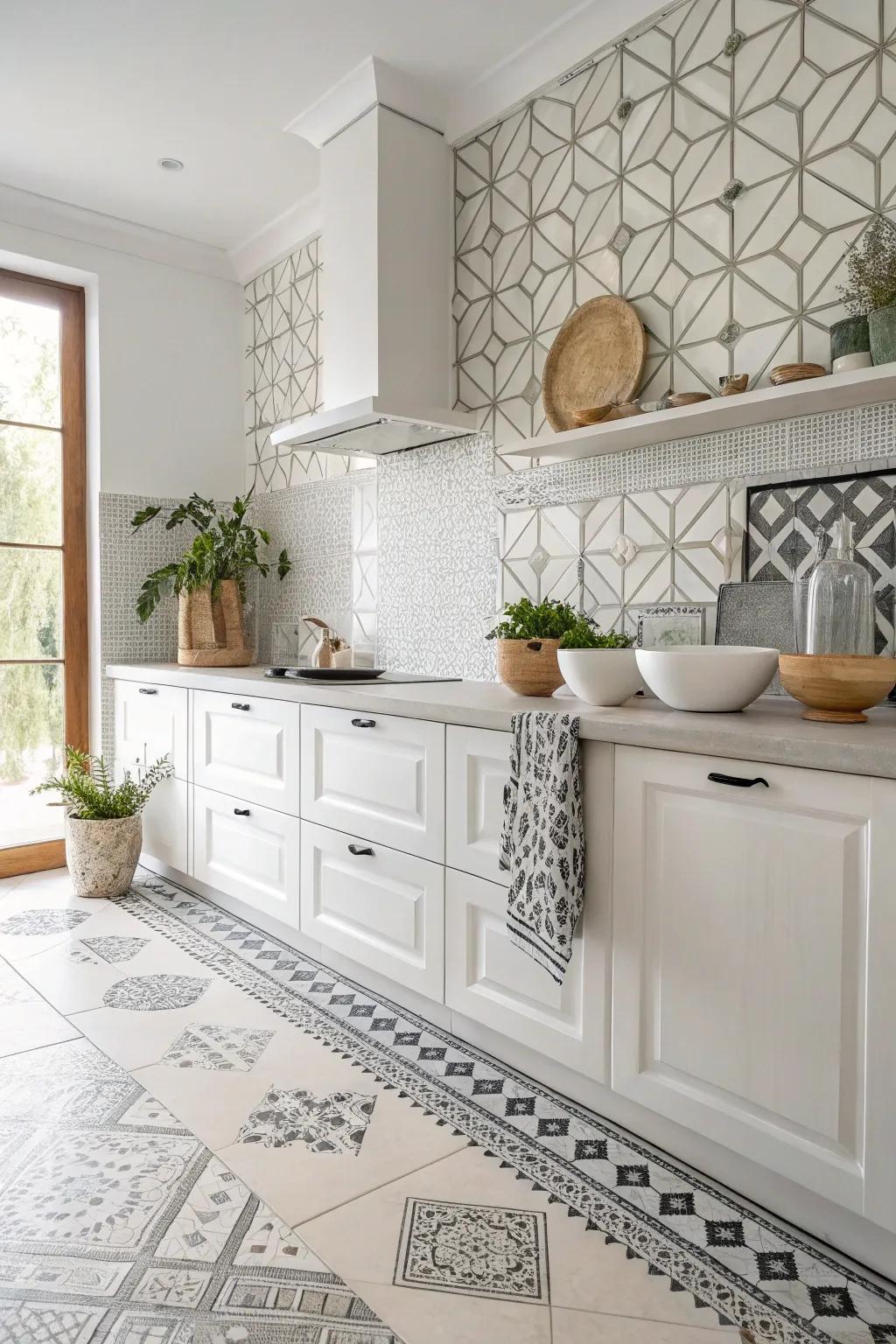 Geometric elements that add a modern touch to the kitchen.