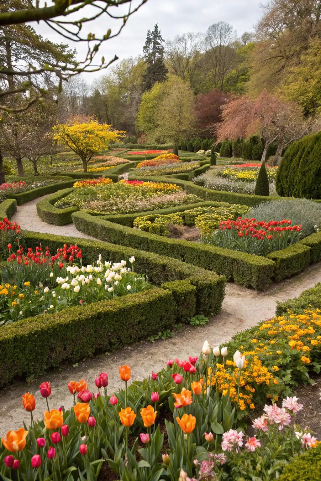 An epochal bloom labyrinth that evolves throughout the year.