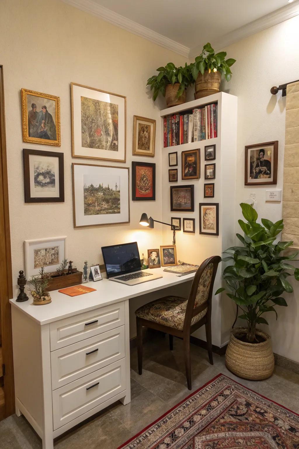 Personalized accents add warmth to a space.