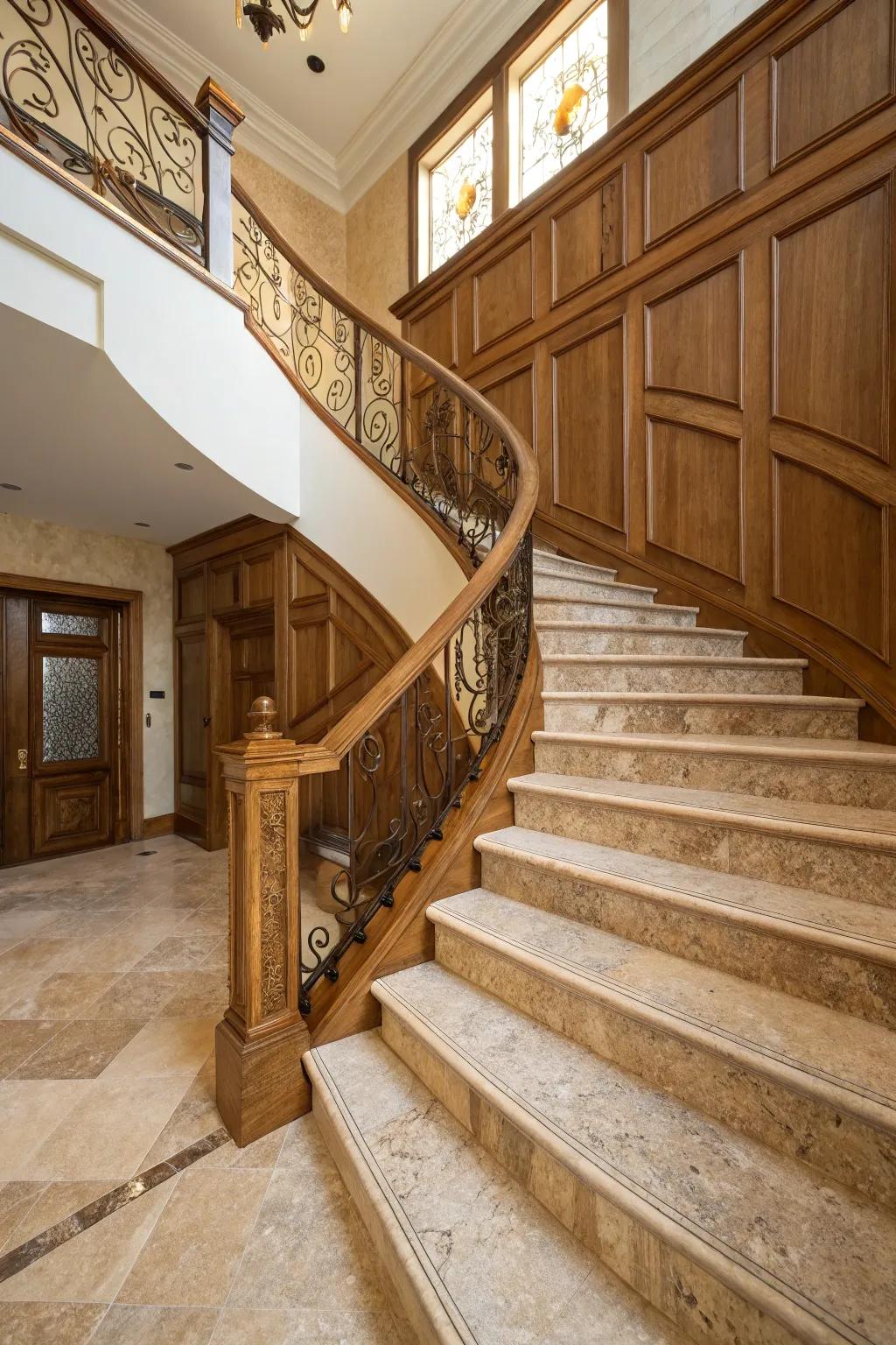 Inherent stone boards impart luxury and elegance.