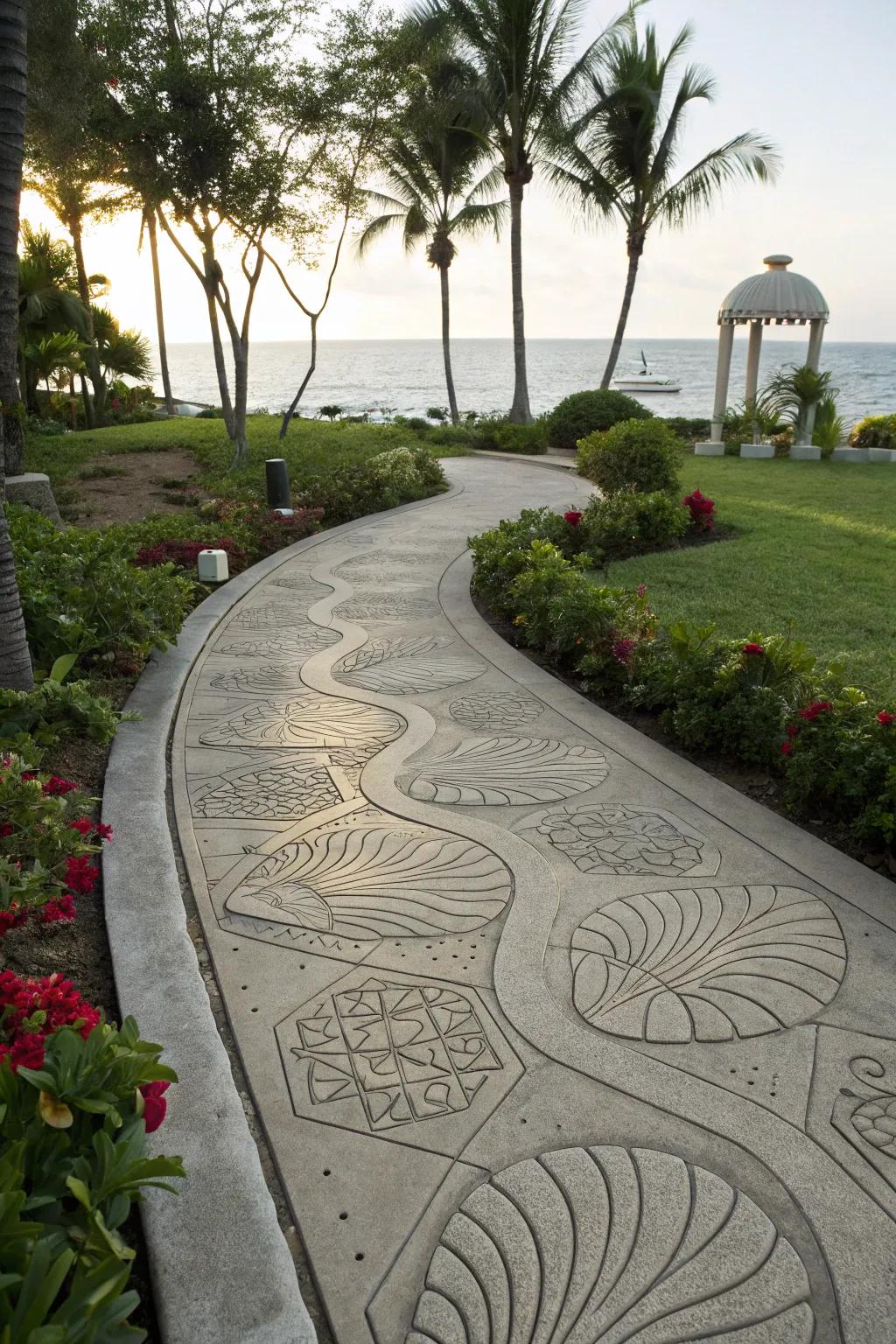 Feel the coastal breeze using beachfront-inspired paths.