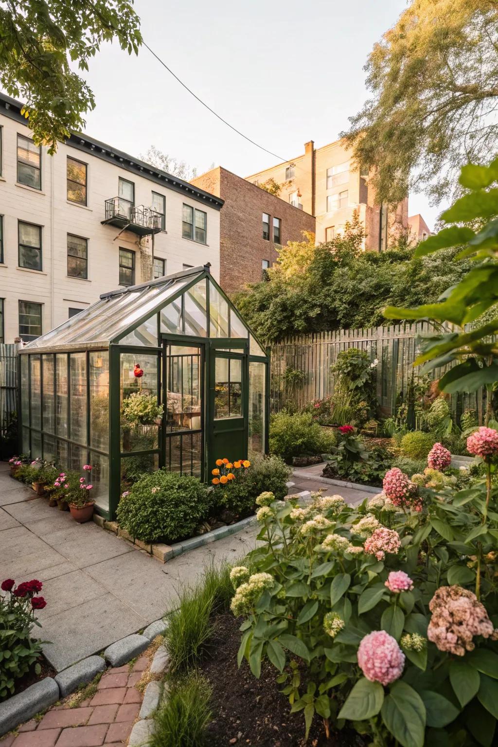 Cultivate flora year-round using a petite greenhouse.