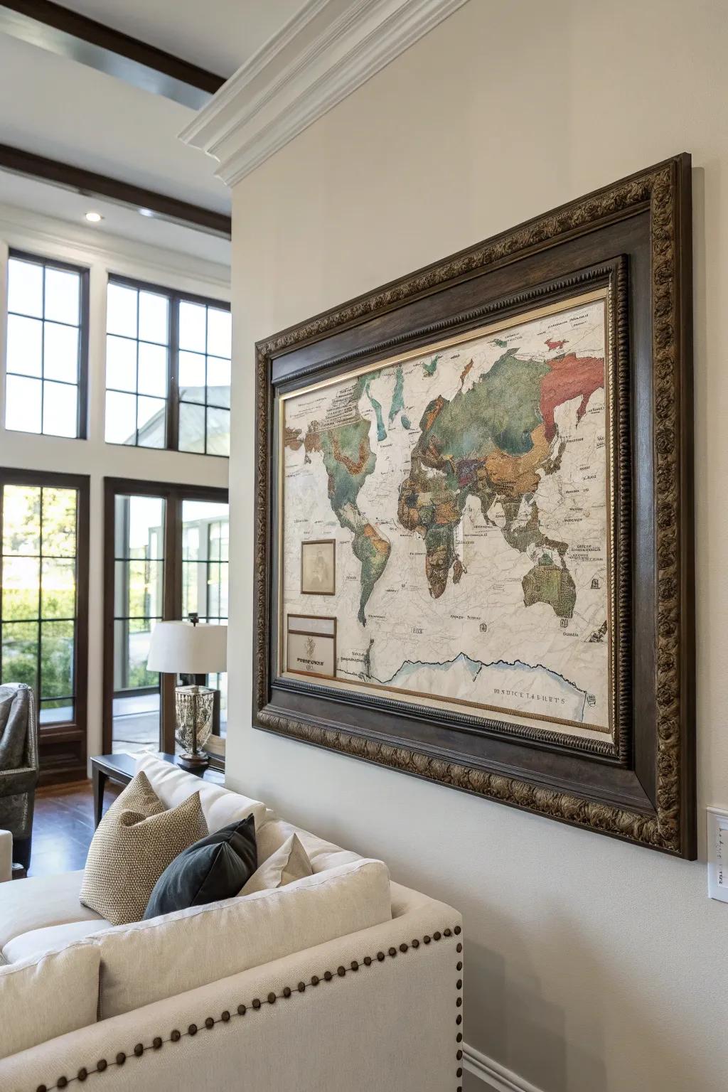 Custom map artwork commemorating a special place