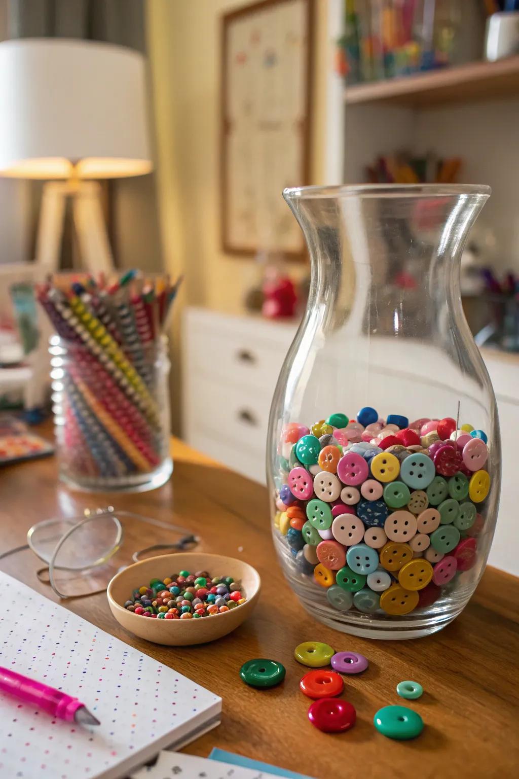 Create a joyful vibe with craft pieces.