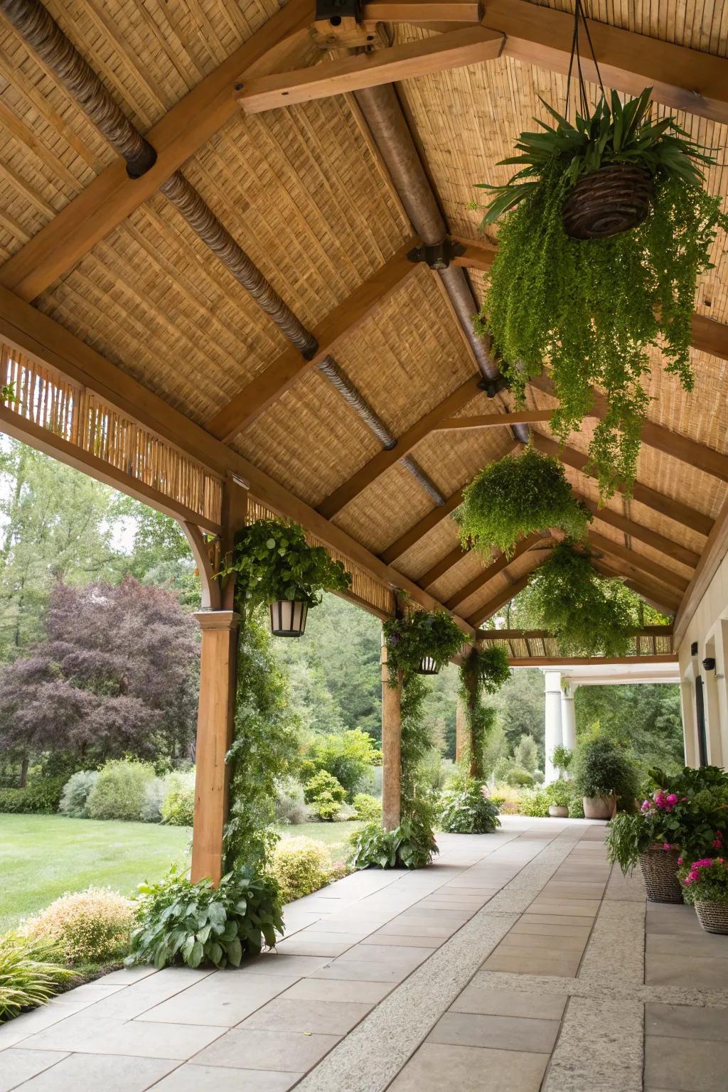 Cultivate serenity through nature-stimulated ceiling designs.
