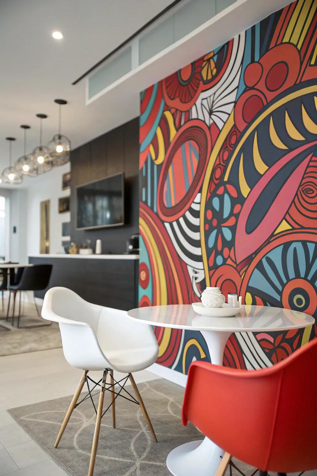 Abstract art adding a modern twist.