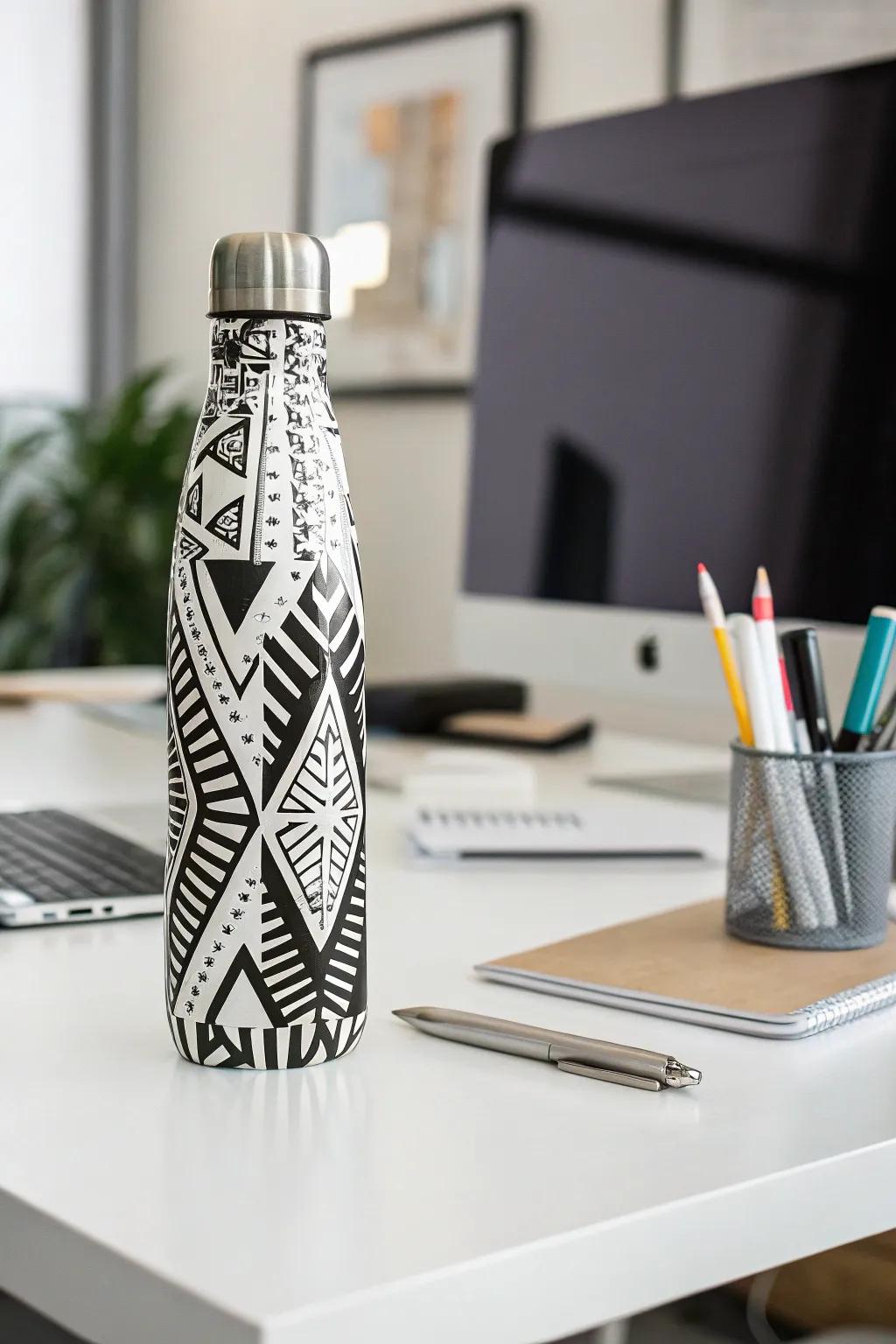 A current beverage container bearing audacious form arrangements.