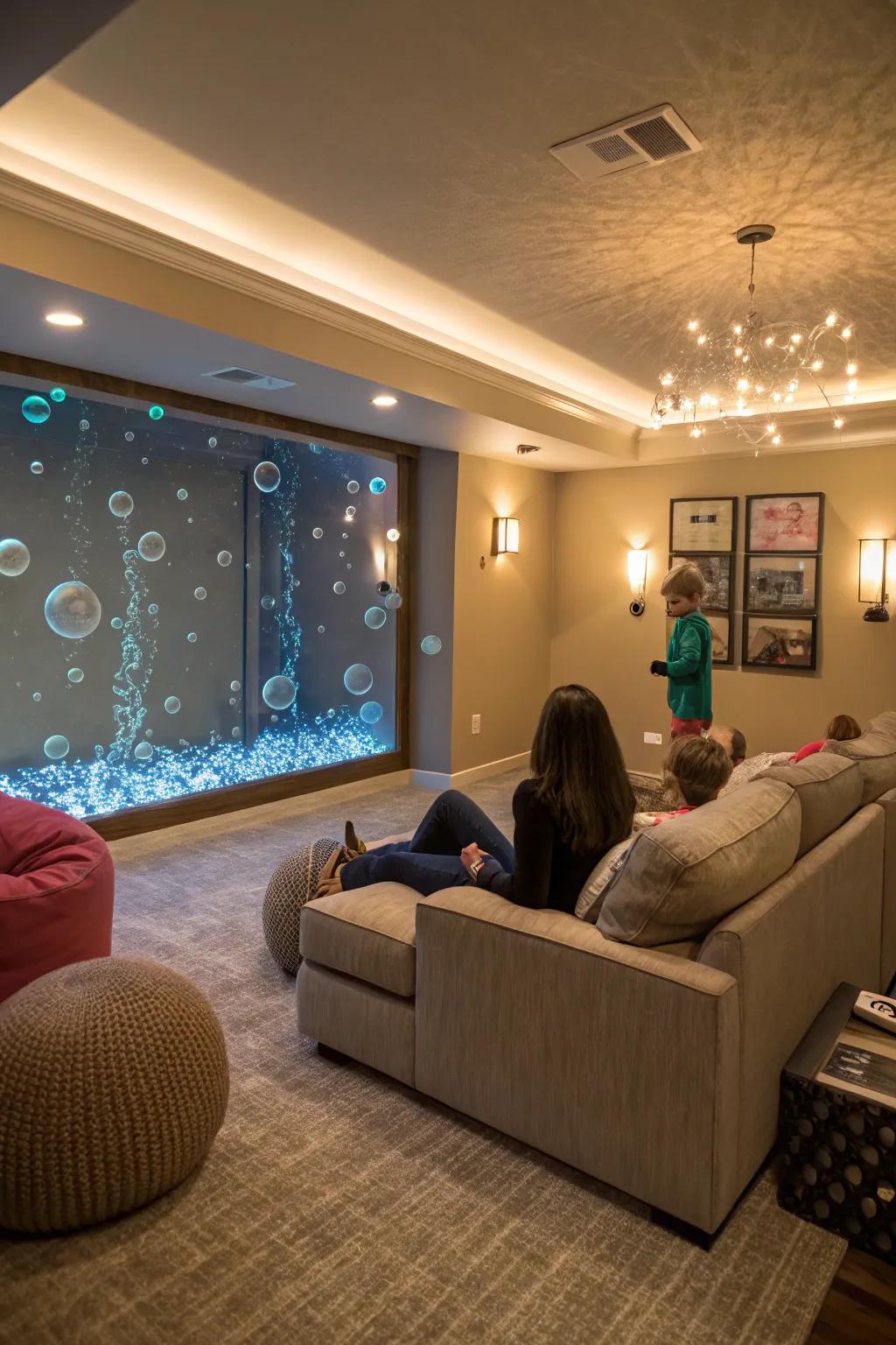 A bubble wall lends a playful, vibrant touch to your space.