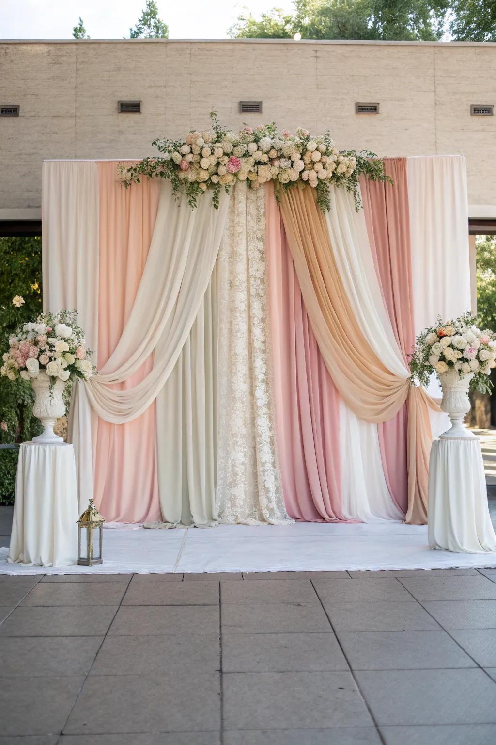 Add depth with unique fabric panels.