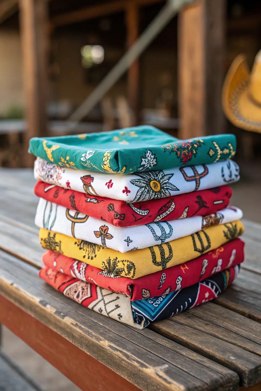 Personalized bandanas make noteworthy party favors.