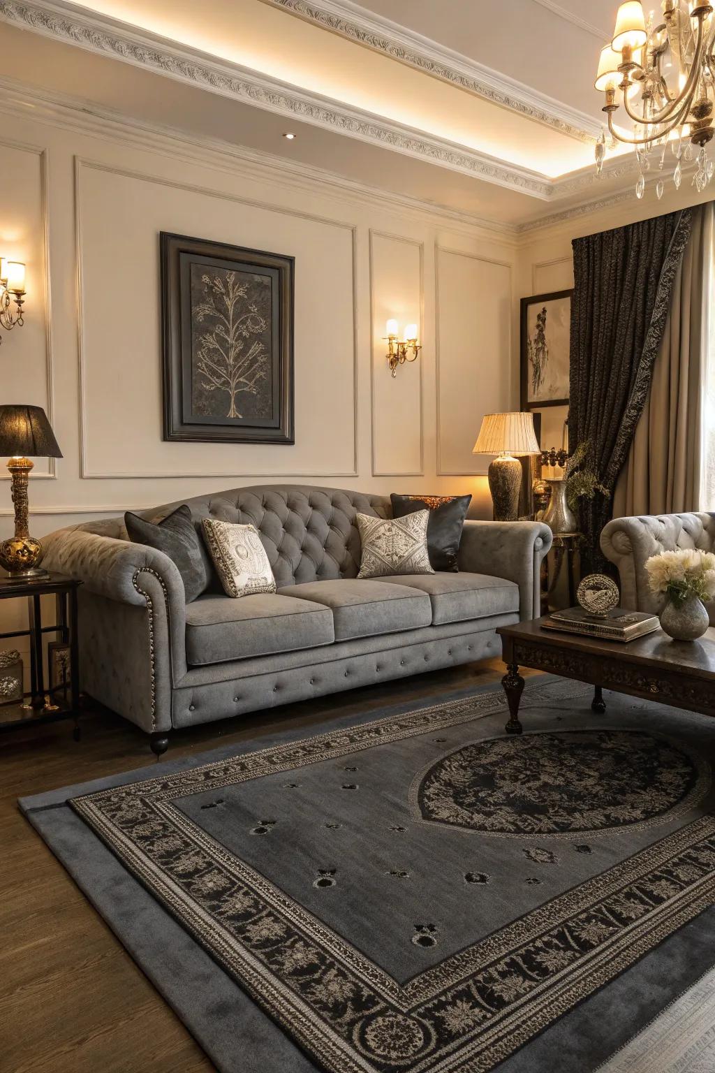 Smoky carpets offer unexpected elegance and depth.