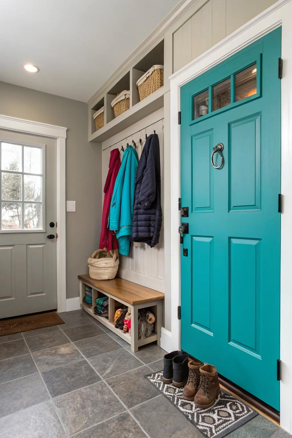 Aqua doors infuse a fun and fresh energy.