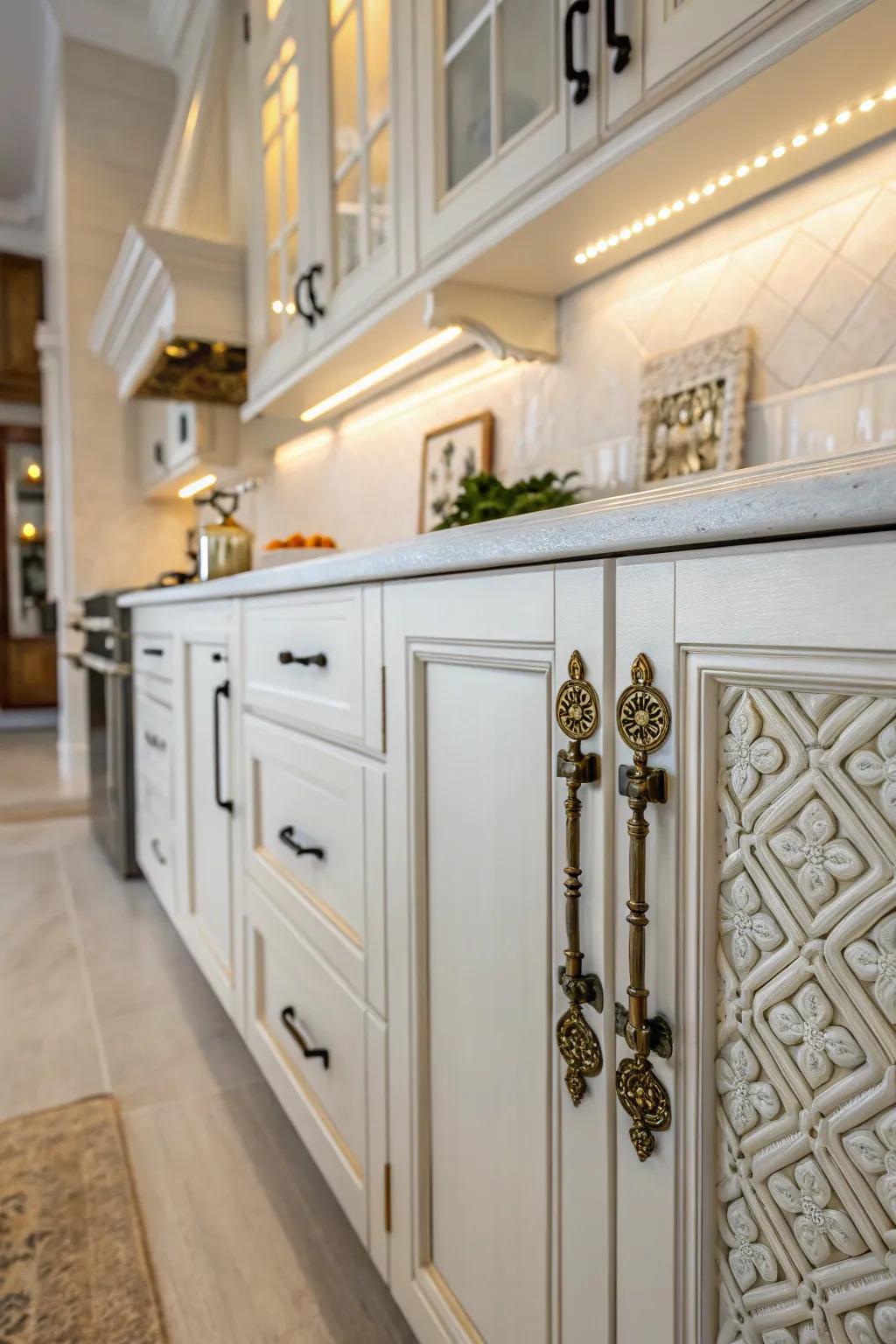 Vintage beauty with ornamental closet locks.