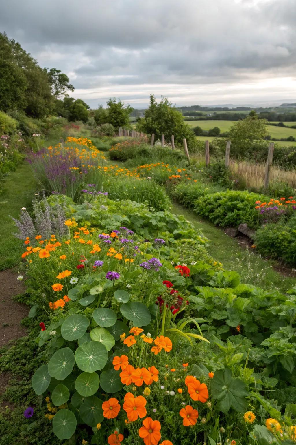 Botanicals serving as both decoration and delicious additions to meals.