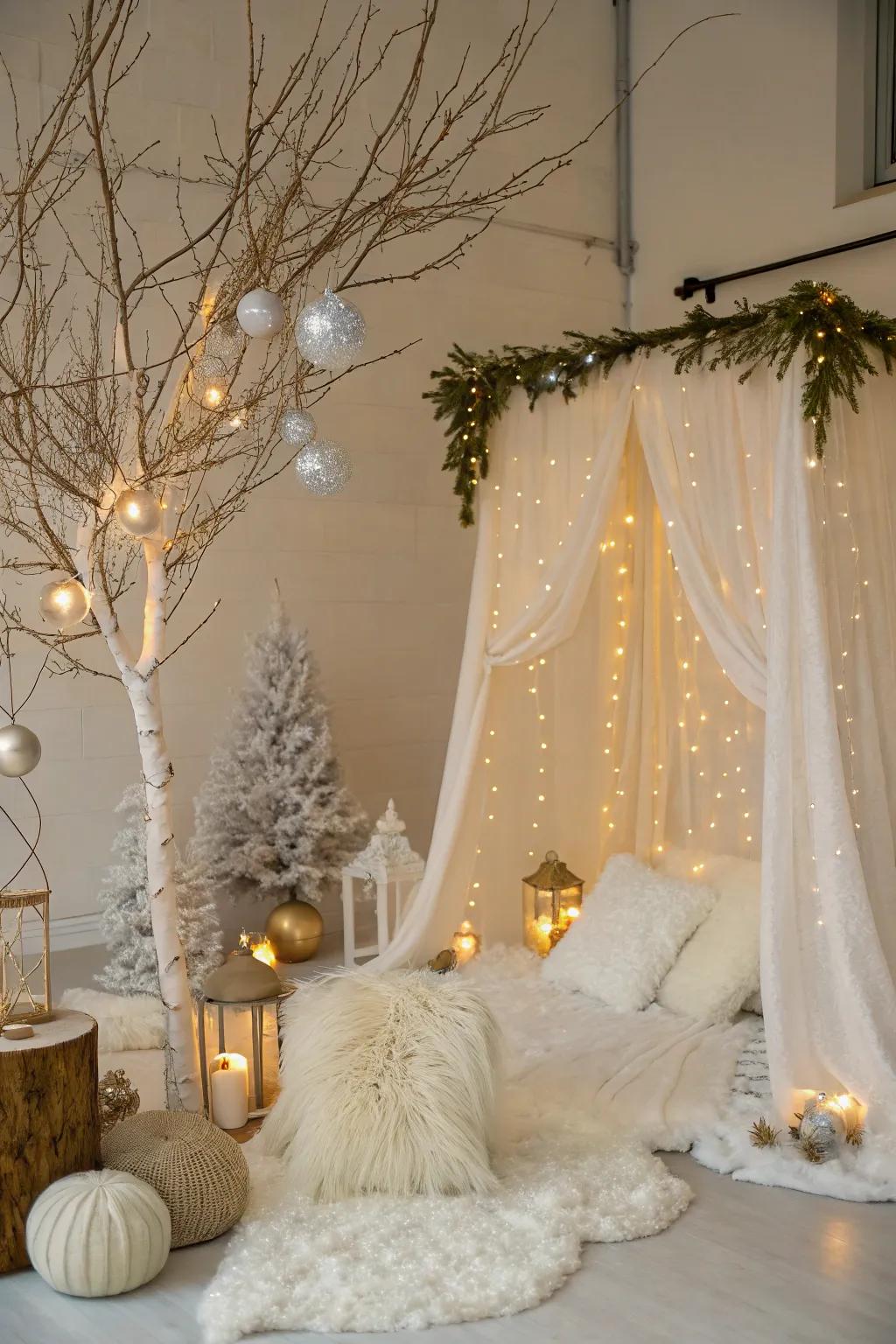 A pristine Ivory Wintry Phantasm aesthetic featuring strata of ivory and cream.