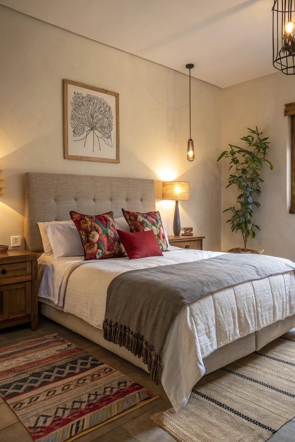 A surge of color can invigorate your winter bedding design.