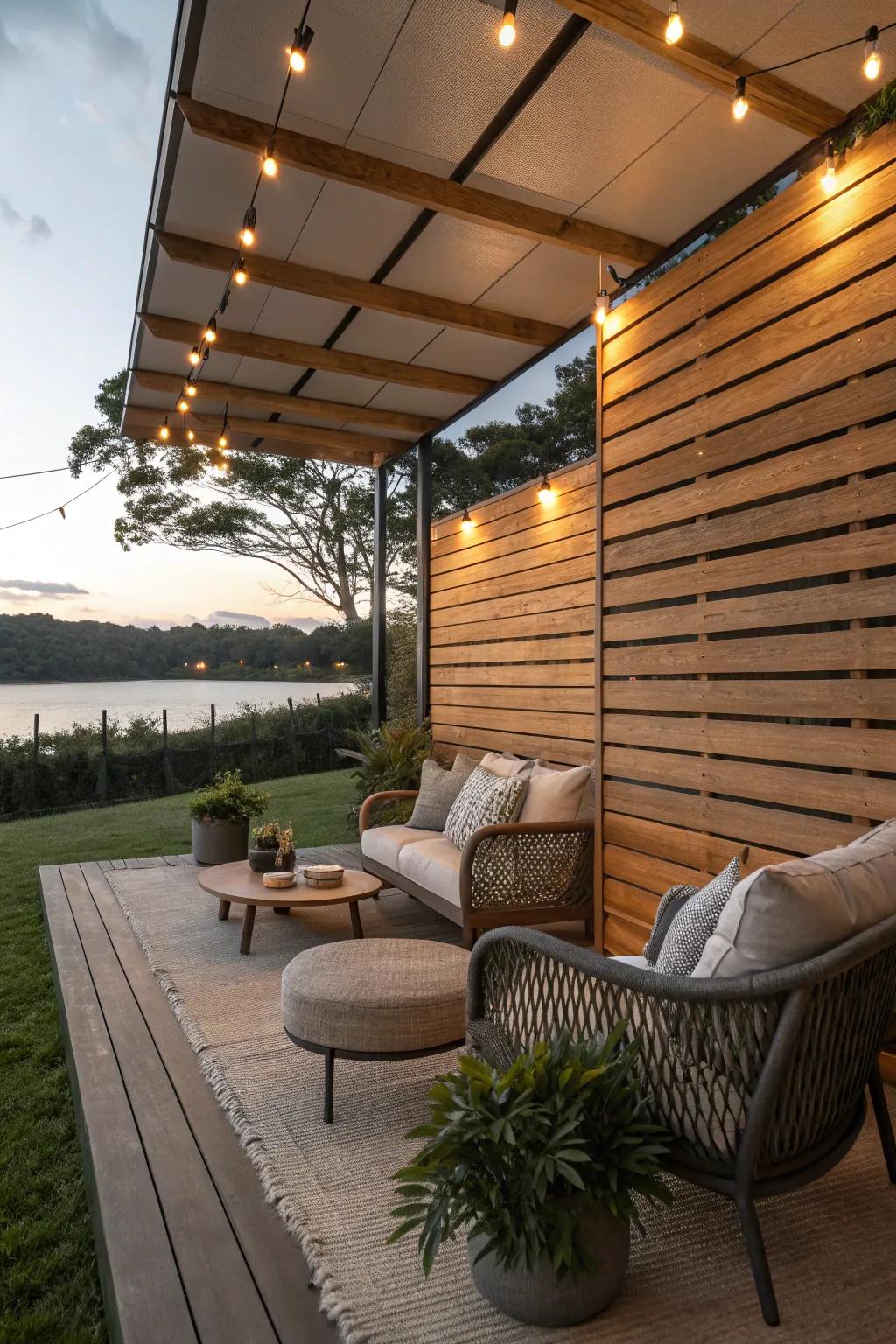 Transmit style to the exterior via a sophisticated timber strip wall.