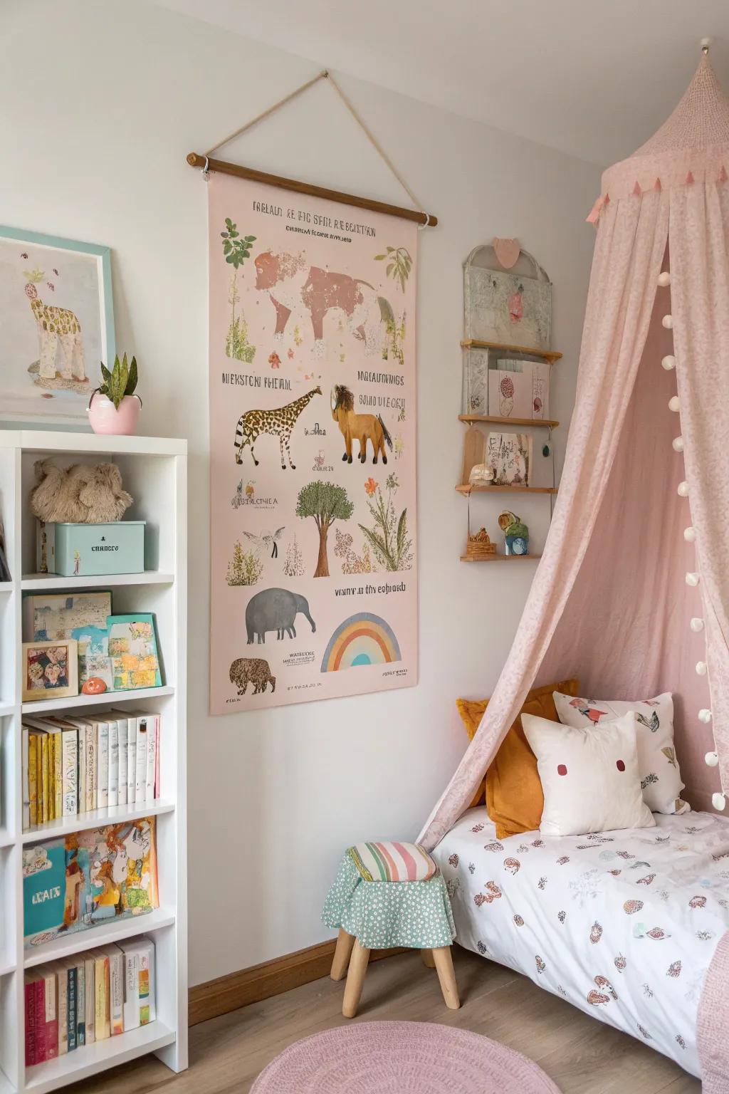 Prints featuring animal themes add a playful touch to any space.