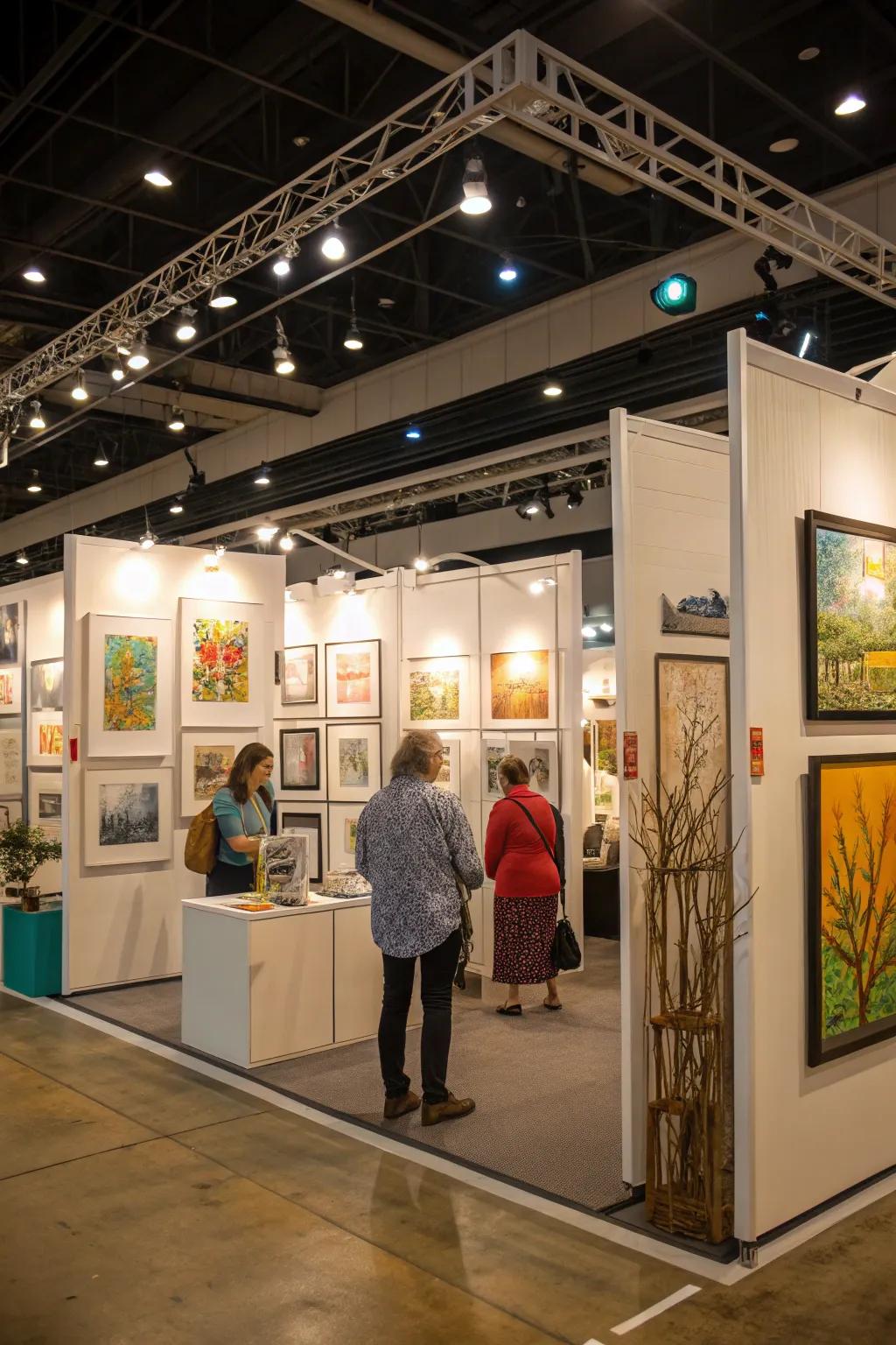 Display structures contribute magnitude and accessibility to the artistic presentation.