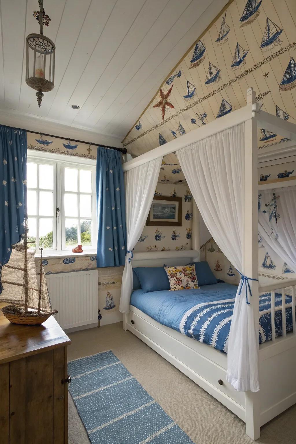 A seafaring theme brings a refreshing and adventurous spirit to your attic.