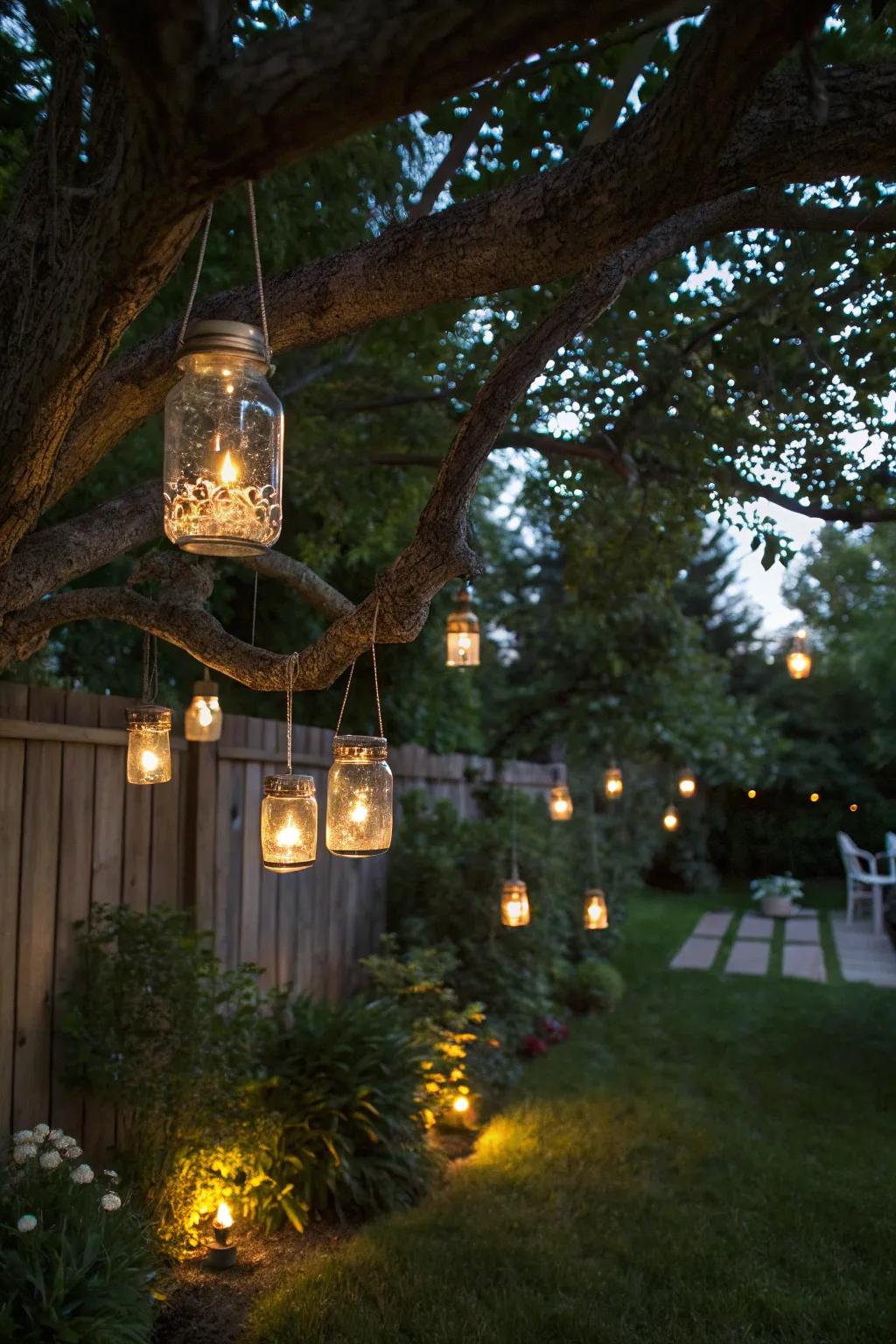 Firefly mason jar lights add a nostalgic and magical charm.