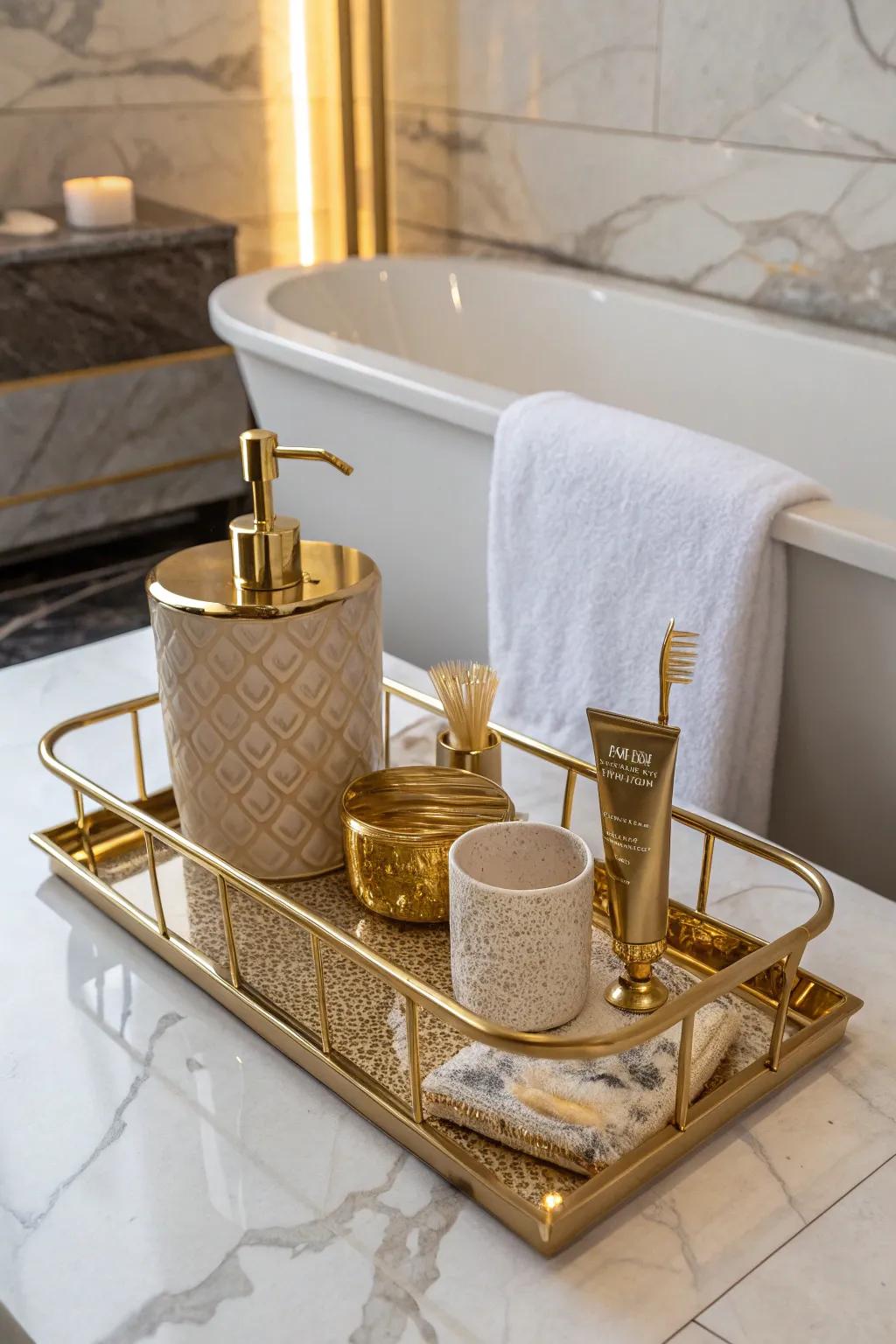Impart a soupçon of glamour to your bath with a luxurious aurum bridge.